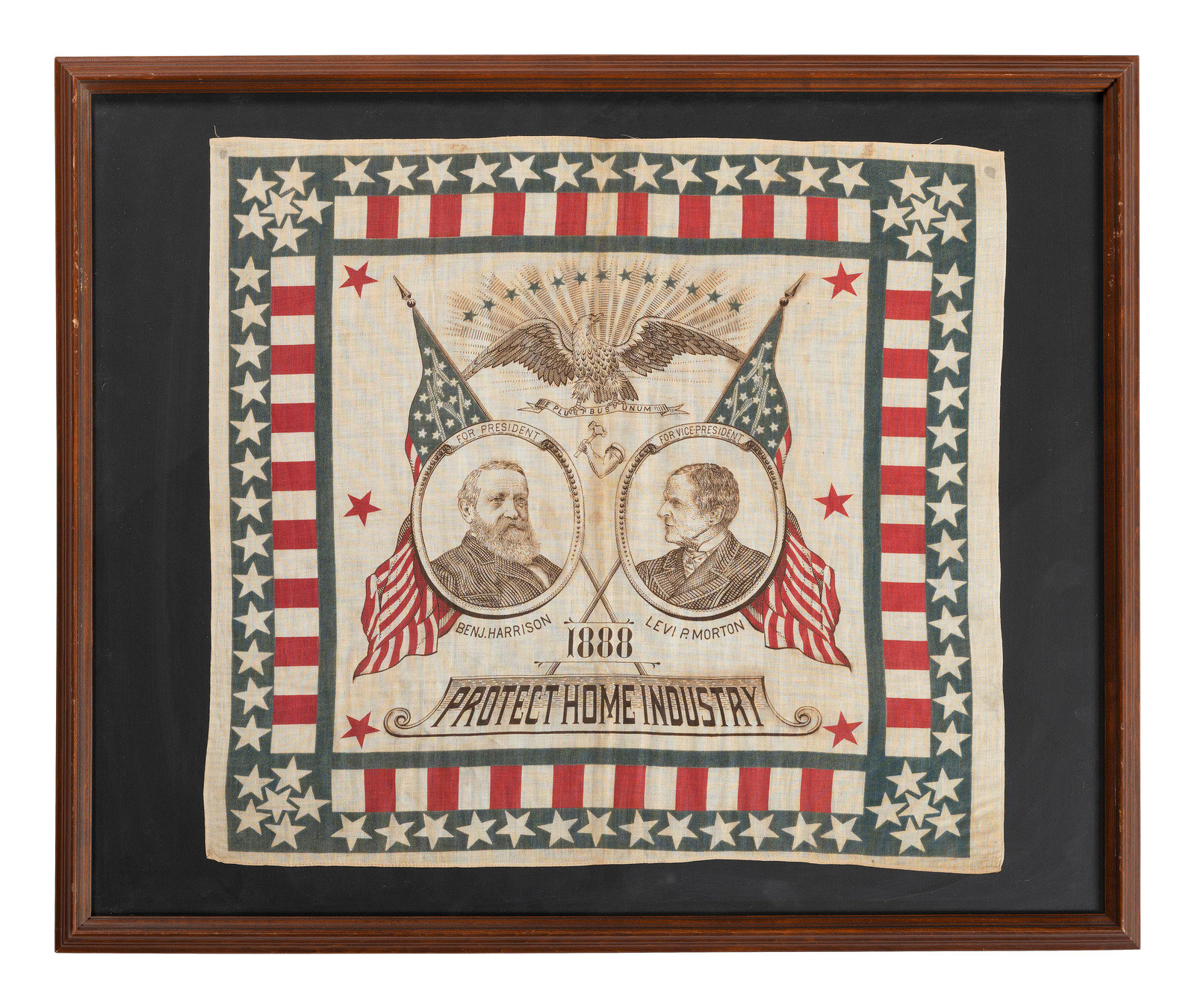 Appraisal: POLITICS HARRISON Benjamin - Harrison amp Morton Campaign bandana x