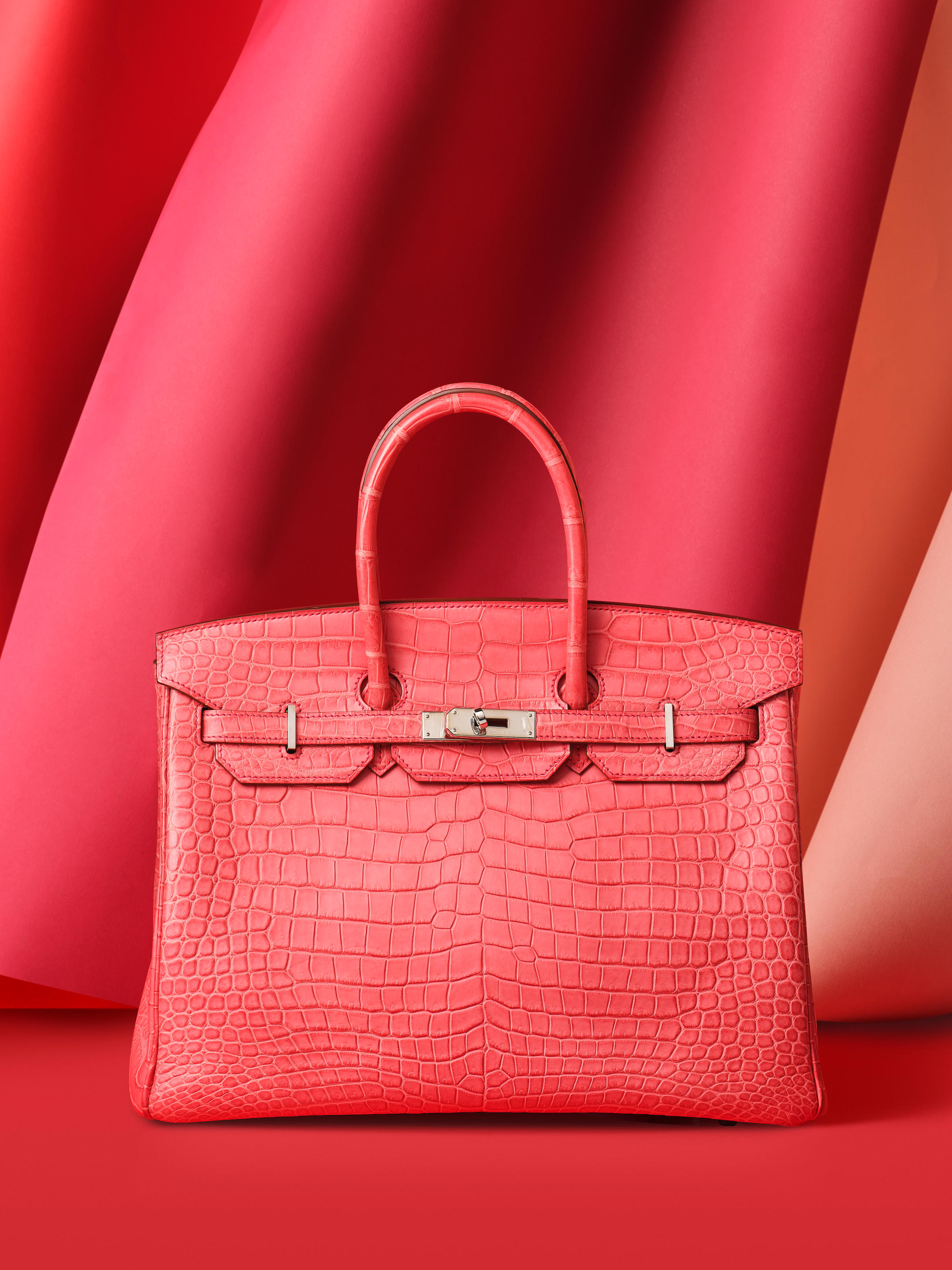 Appraisal: HERM S MATTE BOUGAINVILLEA POROSUS CROCODILE BIRKIN WITH PALLADIUM HARDWARE