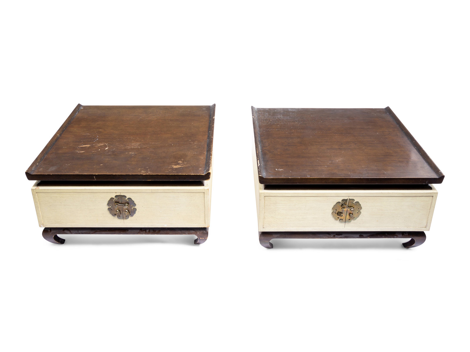 Appraisal: Three Widdicomb Style Lacquered and Polychromed Wood Tables American Mid-