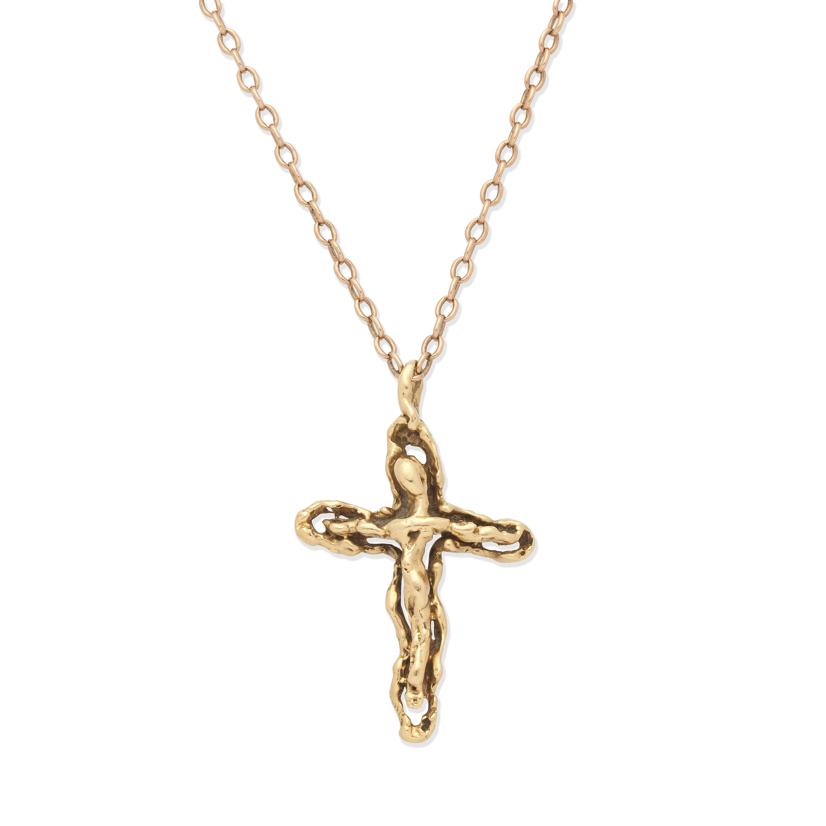 Appraisal: PENDANT CROSS NECKLACE The pendant of abstract cruciform design on