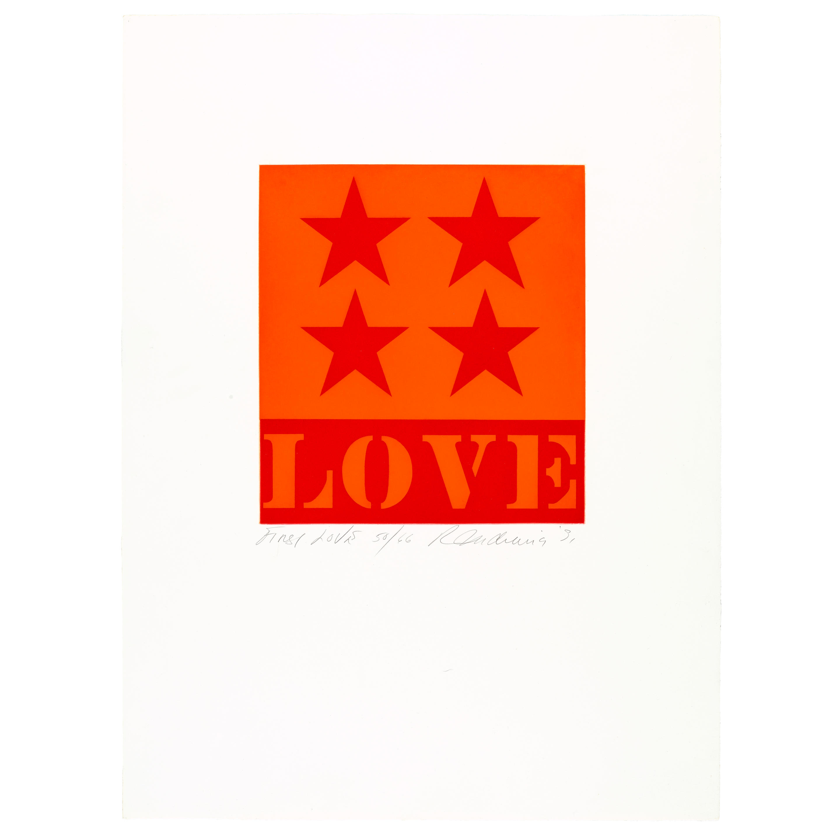 Appraisal: ROBERT INDIANA - First Love Aquatint in colors on wove