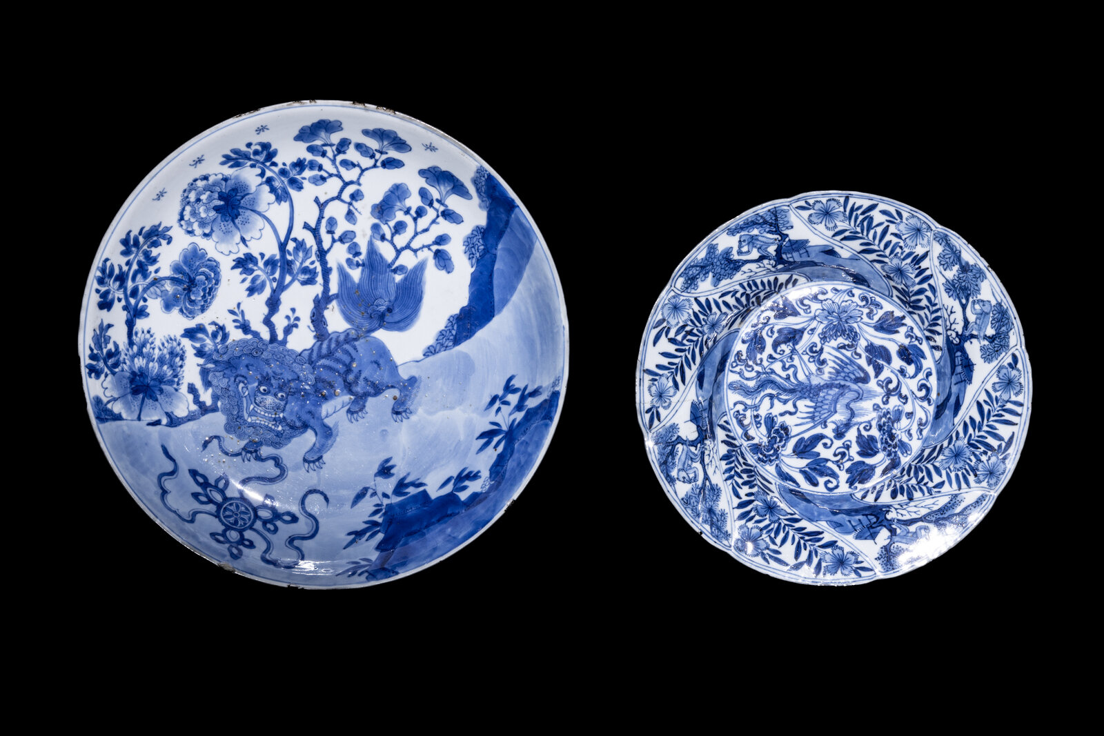 Appraisal: Two Chinese Blue and White Porcelain Plates Kangxi Period -