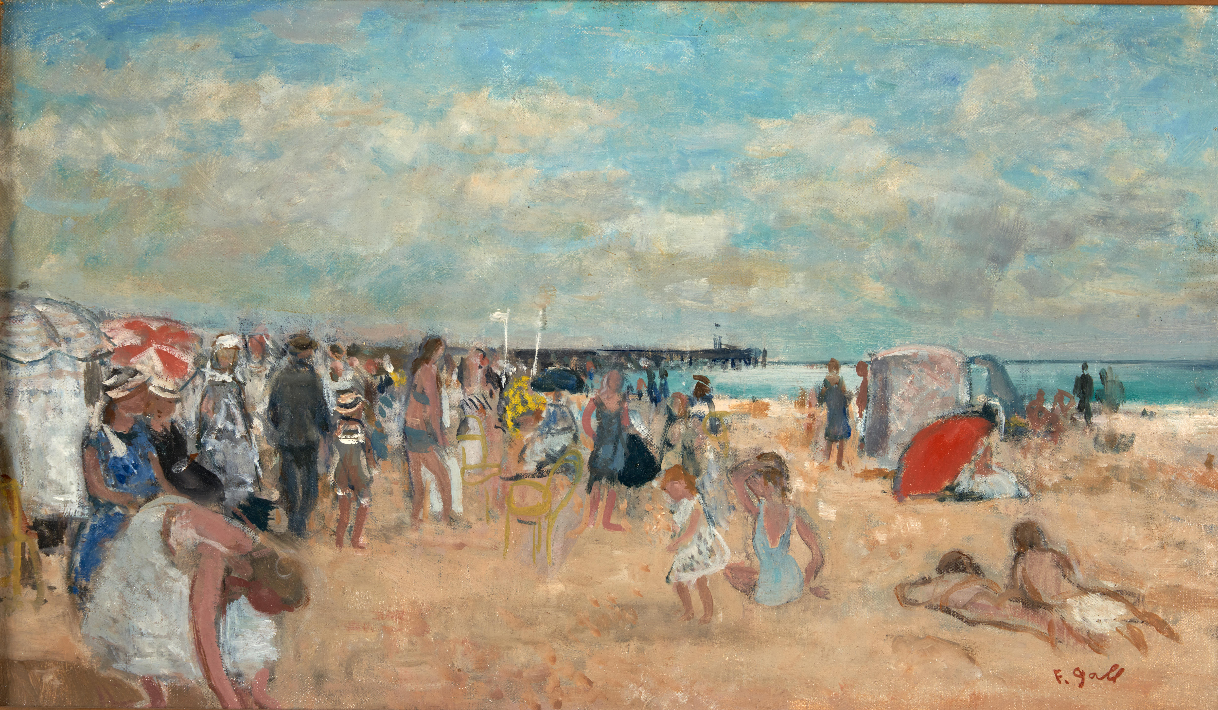 Appraisal: FRAN OIS GALL FRENCH - La Plage Trouville signed 'F