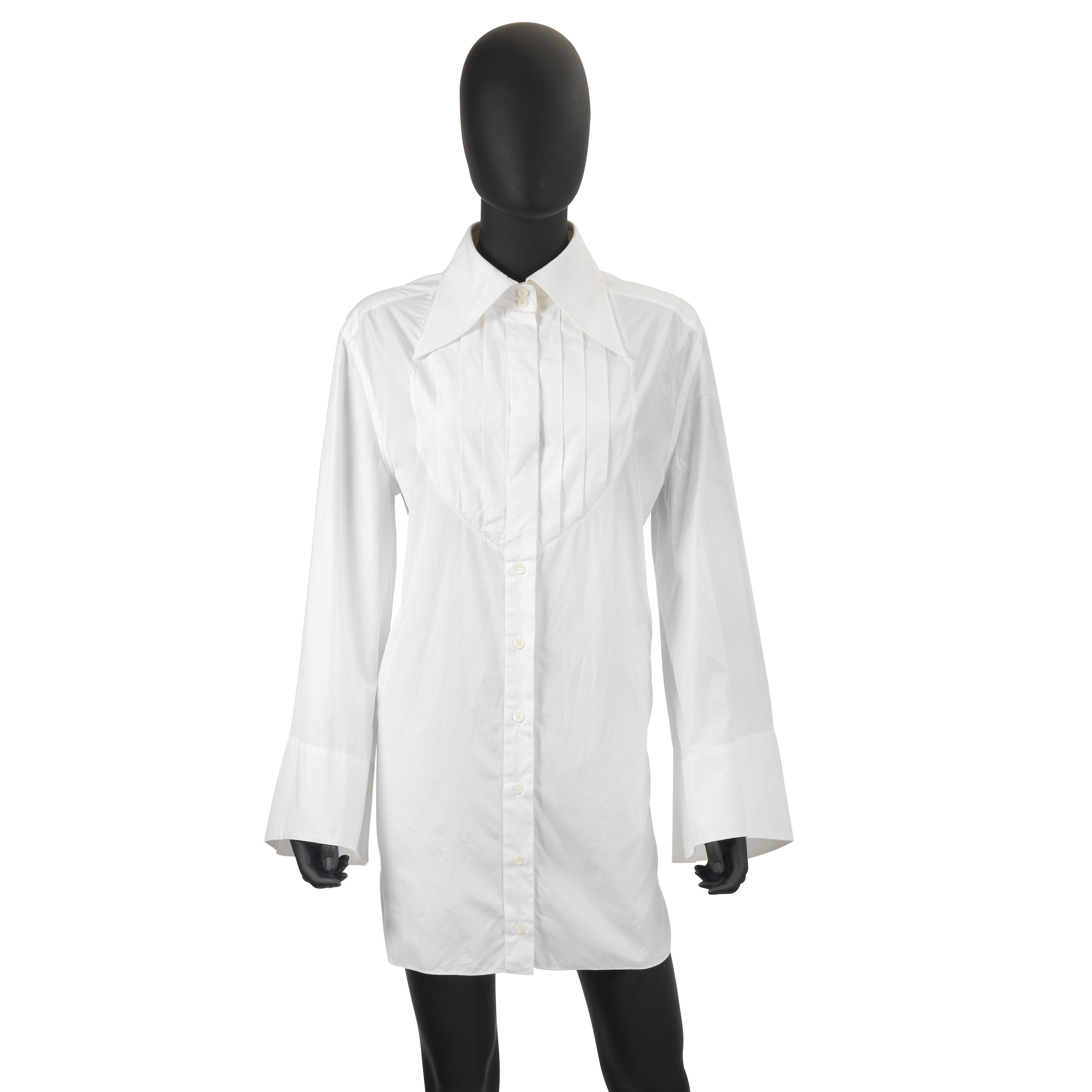 Appraisal: KARL LAGERFELD FOR CHANEL A WHITE SHIRT DRESS s Cut