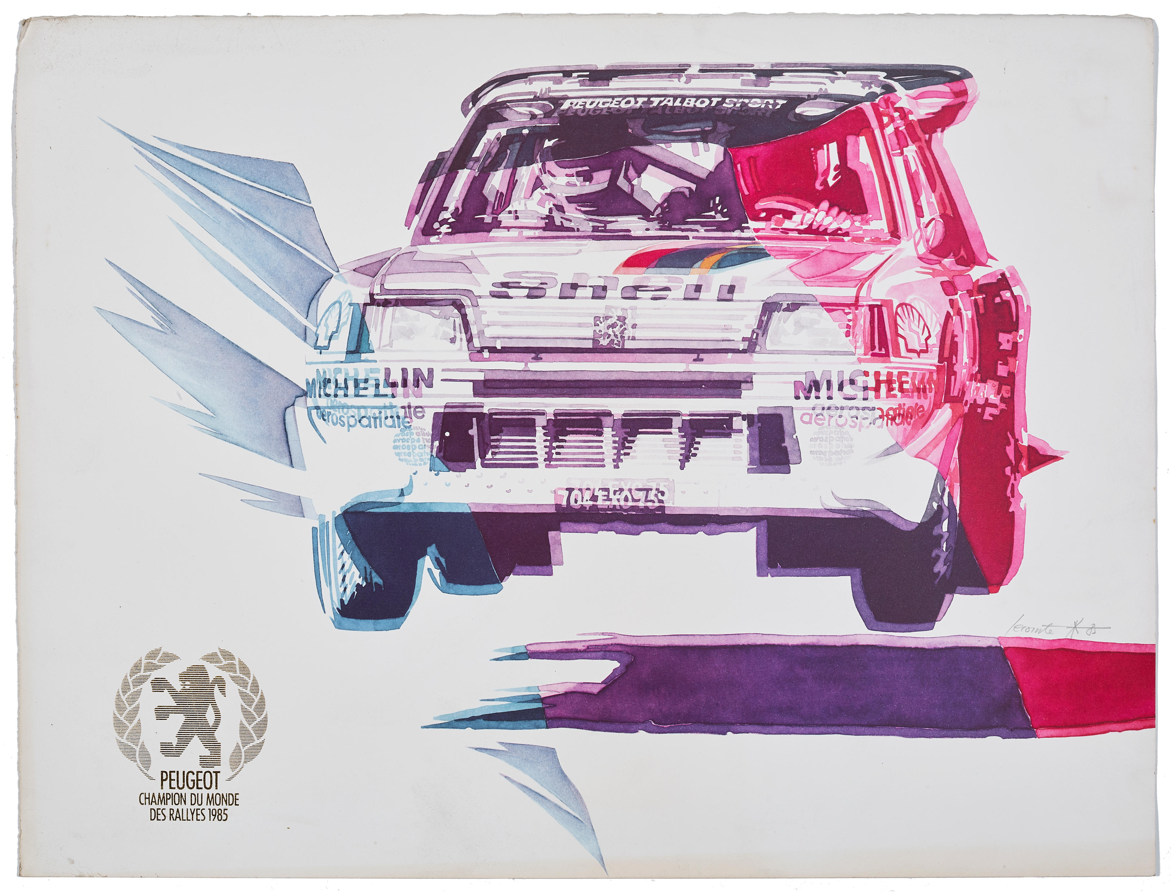 Appraisal: PEUGEOT TURBO AFTER MICHEL ZACHARIE LECOMTE - print made for