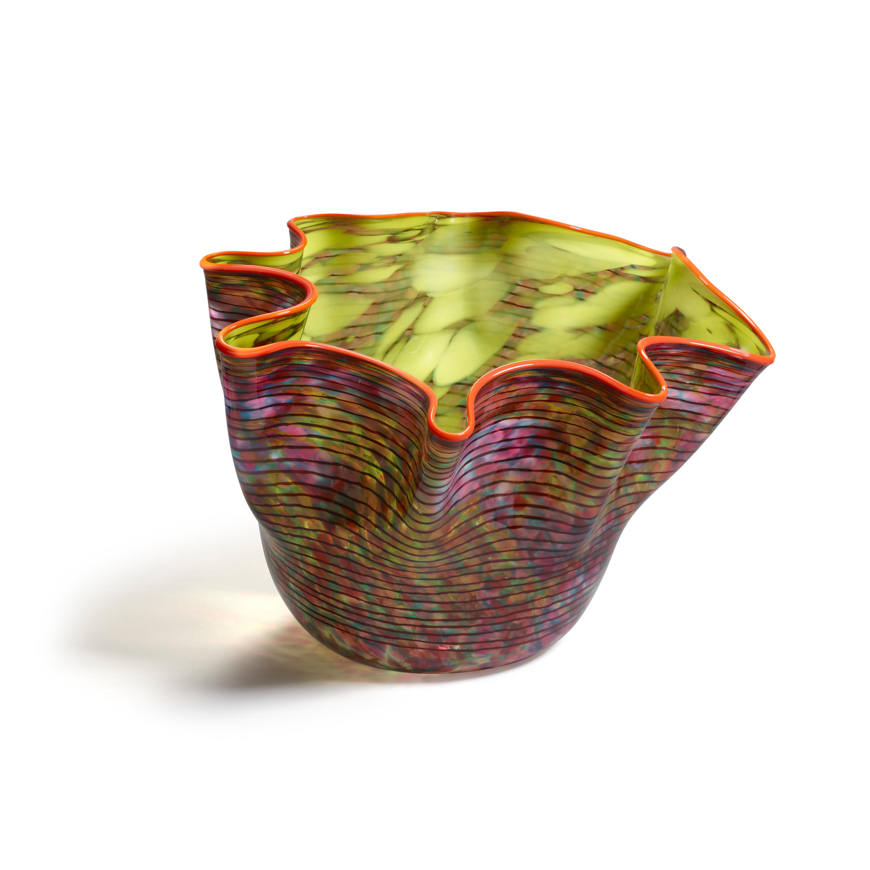 Appraisal: DALE CHIHULY BORN Green Light Macchia with Orange Lip Wrap