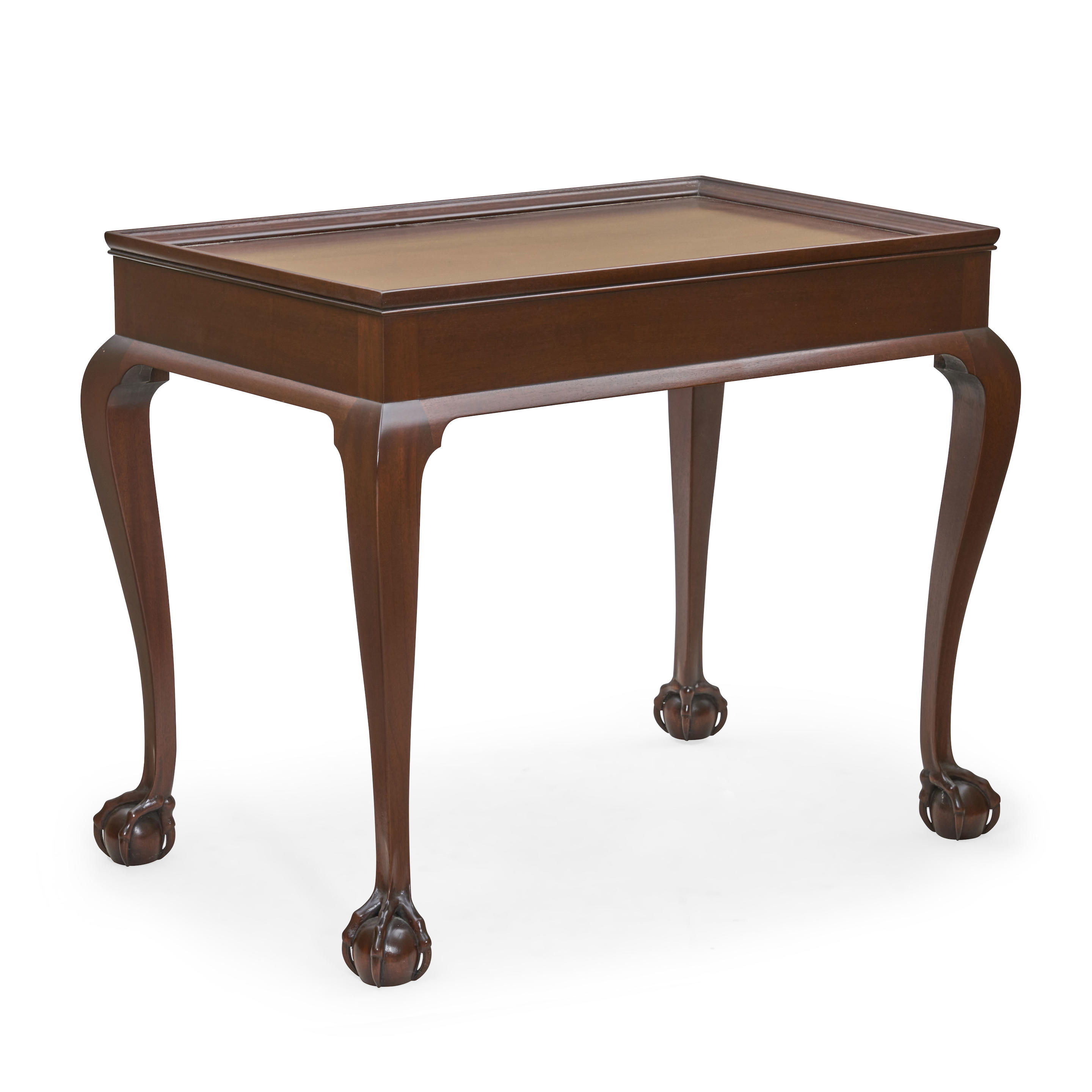 Appraisal: CHIPPENDALE-STYLE MAHOGANY TEA TABLE Jeffrey Greene American b Newport Rhode