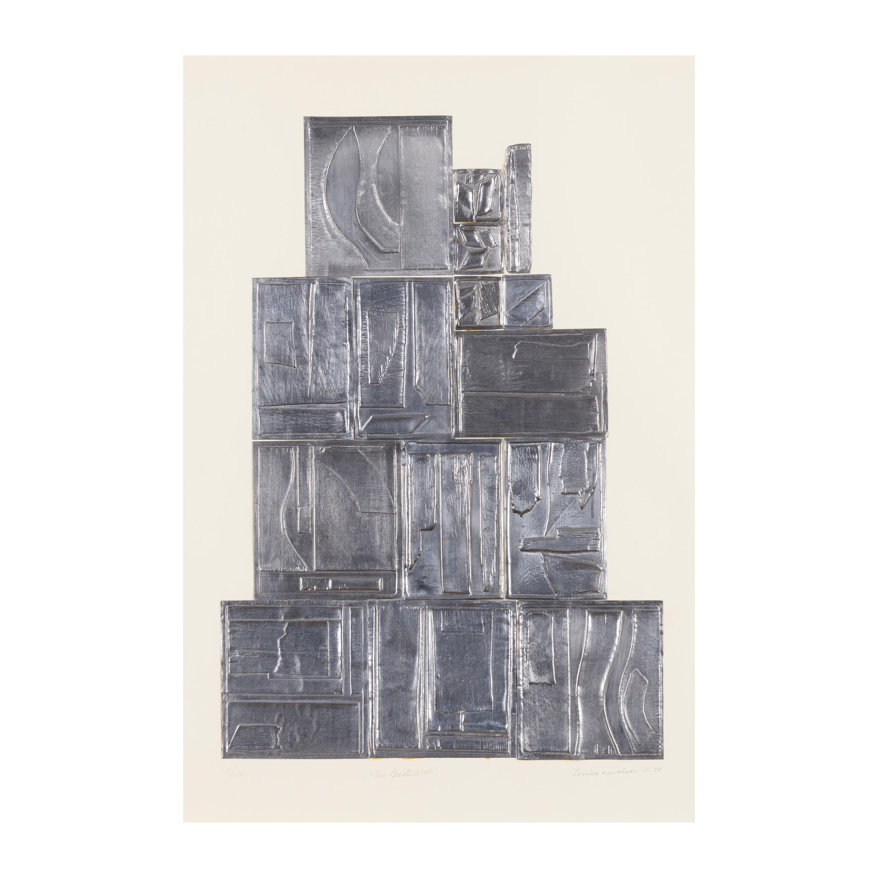 Appraisal: LOUISE NEVELSON - The Great Wall from Lead Intaglio Series