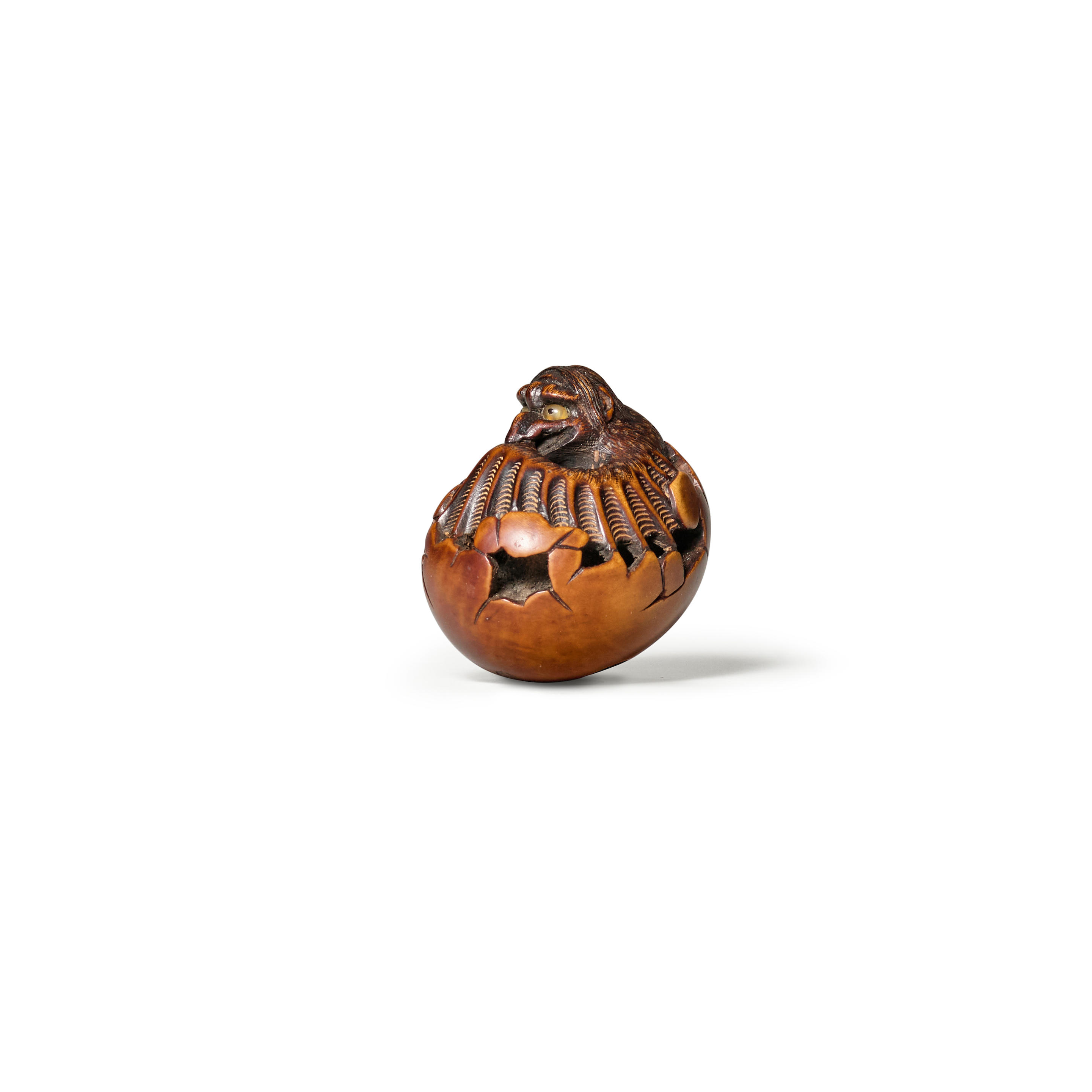 Appraisal: NAIT TOYOMASA - A Fine Wood Netsuke of Tengu no