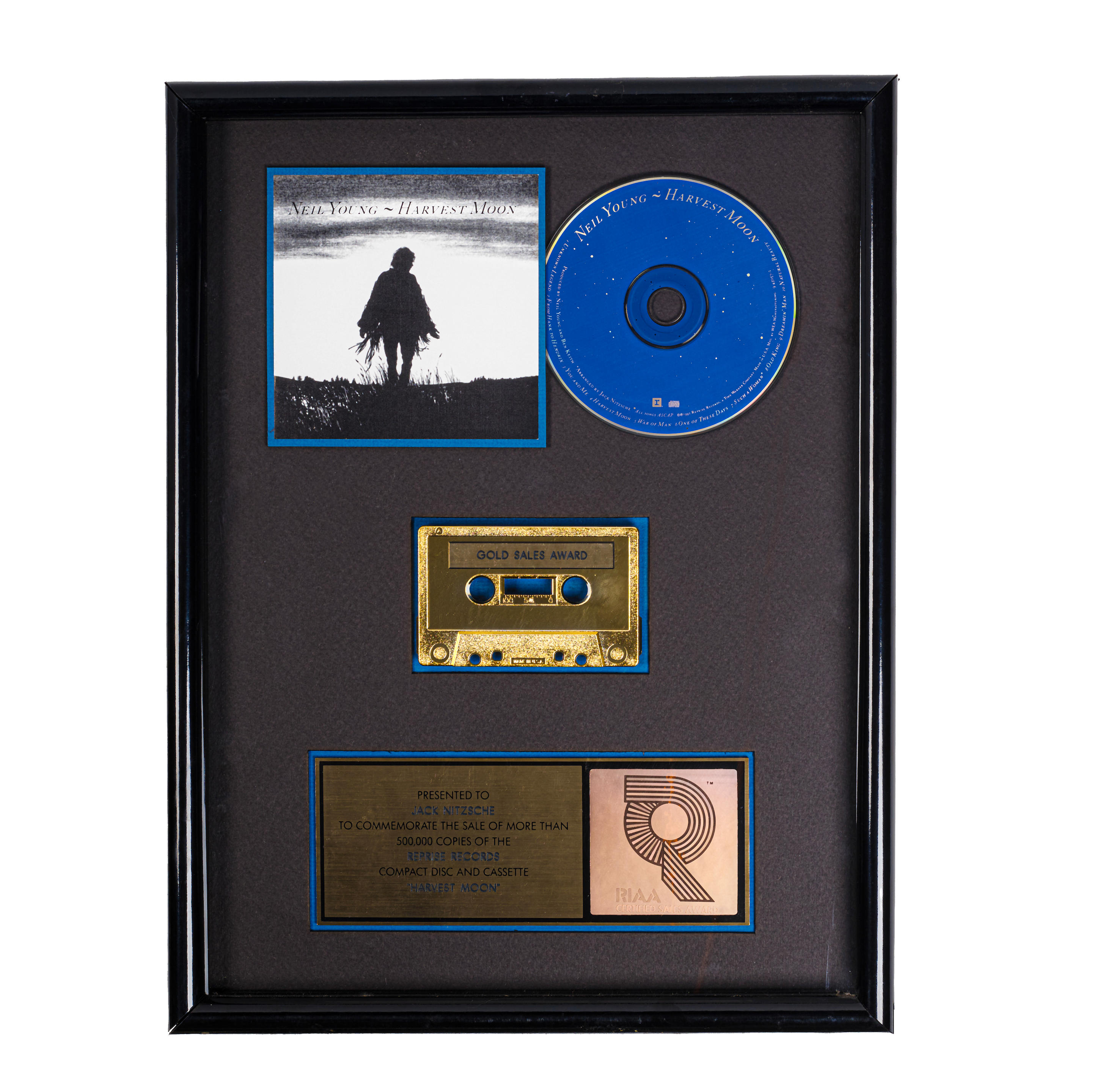 Appraisal: AN RIAA GOLD SALES AWARD PRESENTED TO ARRANGER PRODUCER AND