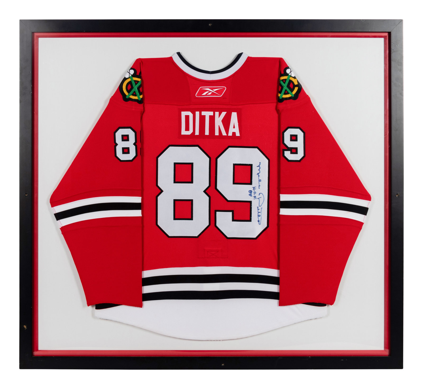 Appraisal: A Mike Ditka Chicago Blackhawks Presentation Jersey Formerly Displayed at