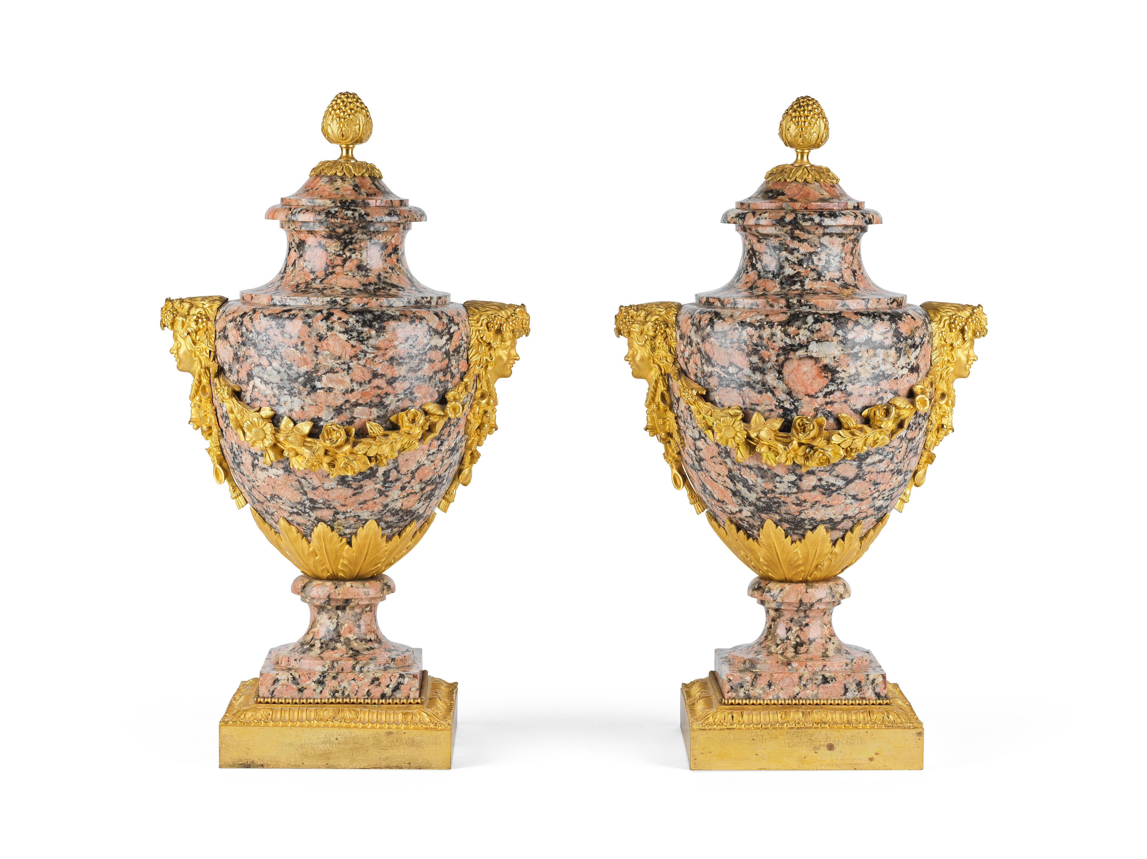 Appraisal: PAIRE DE VASES DE DE STYLE LOUIS XVI EN GRANIT