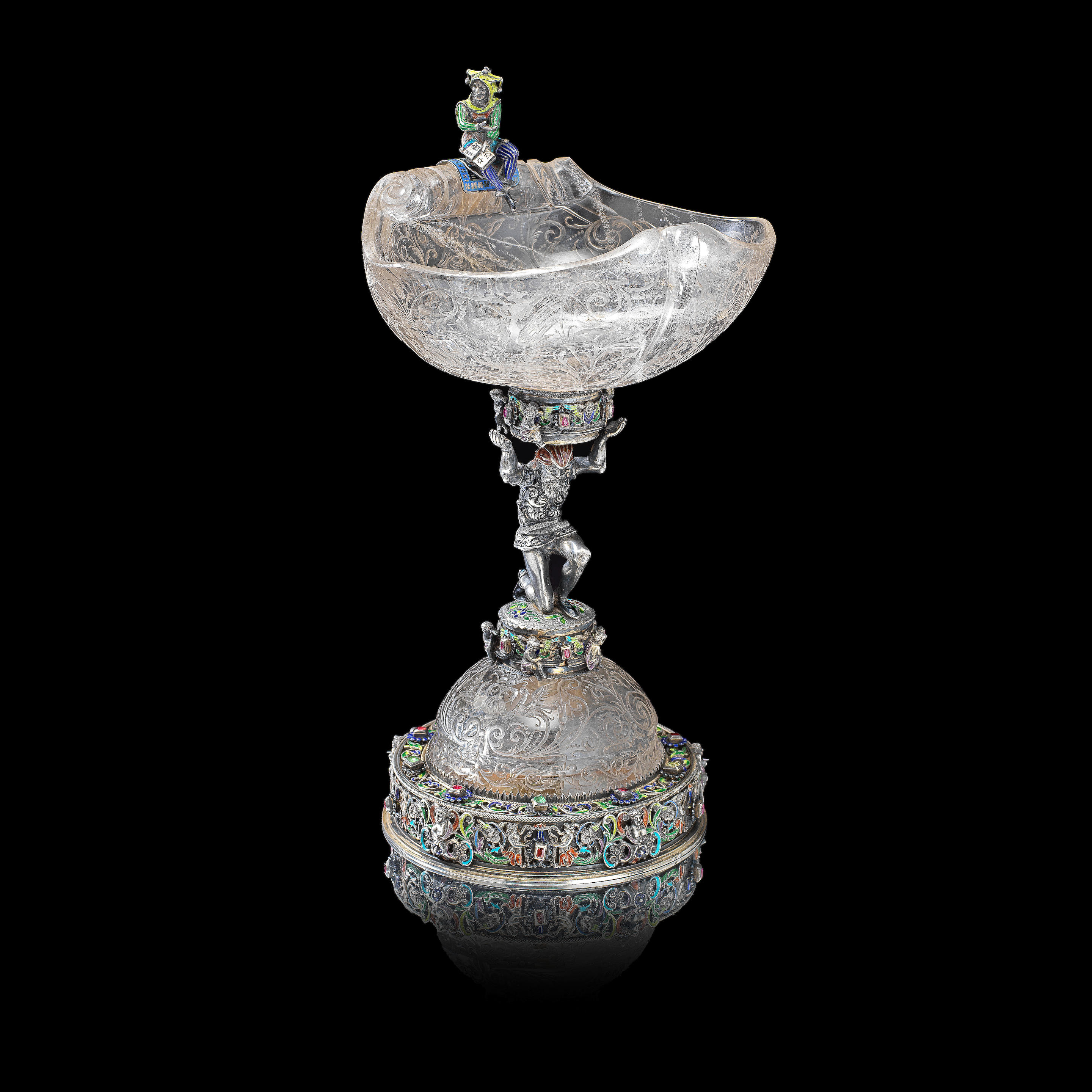 Appraisal: A LATE TH CENTURY AUSTRIAN SILVER SILVER-GILT AND ENAMEL MOUNTED