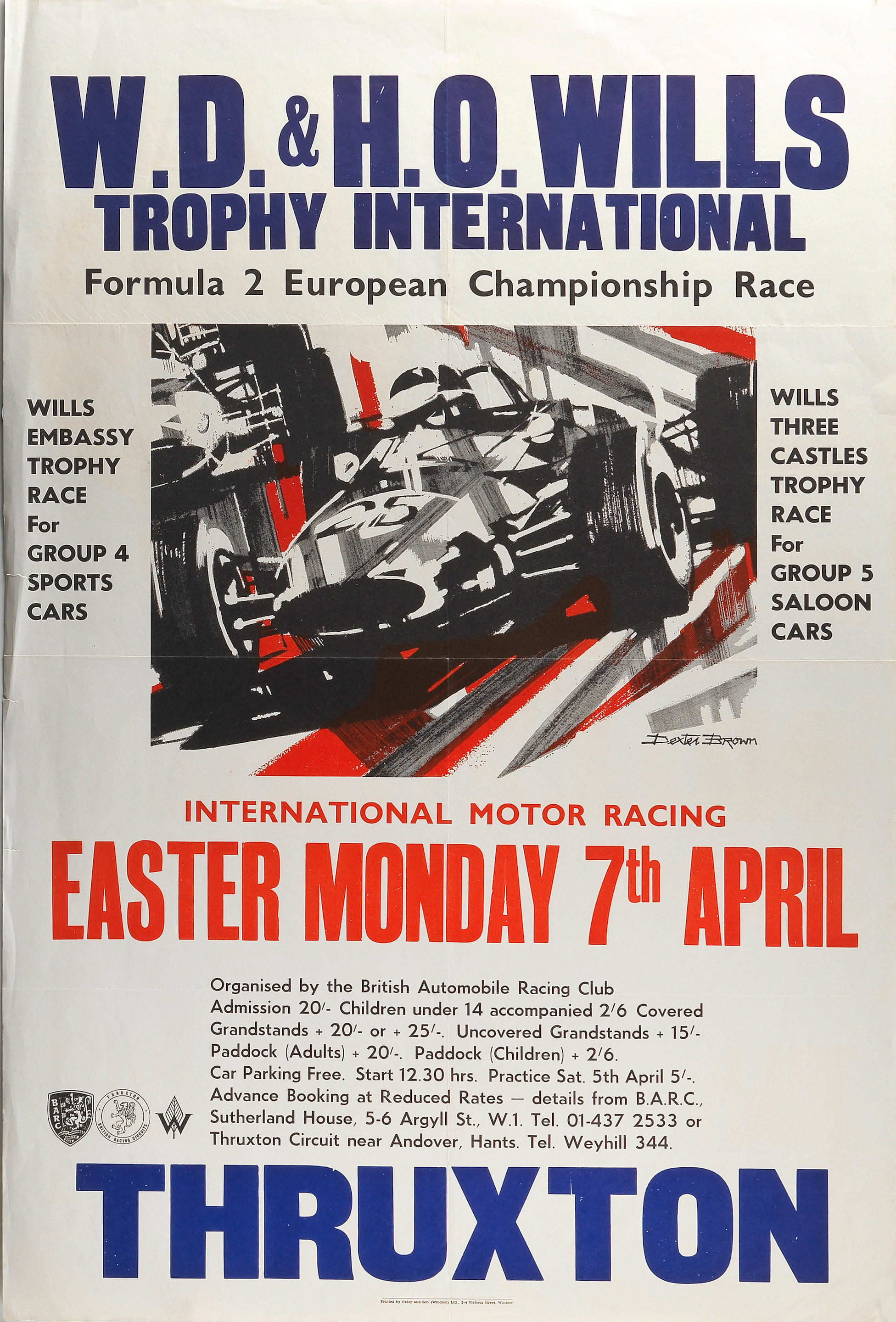 Appraisal: SEVEN ASSORTED LATE- S THRUXTON RACE POSTERS comprising W D