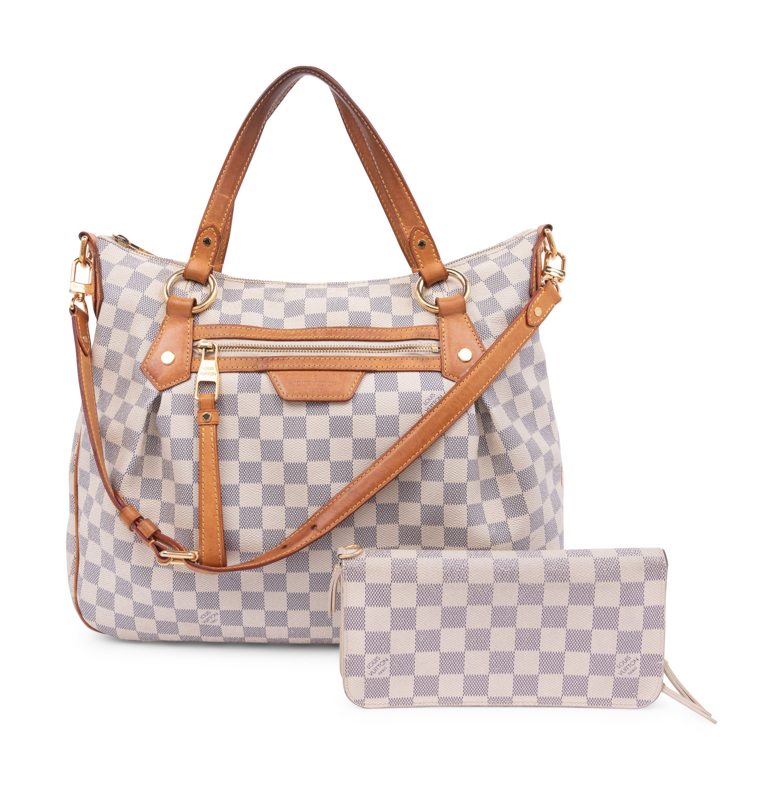 Appraisal: Two Louis Vuitton Damier Azur Items One Handbag and One