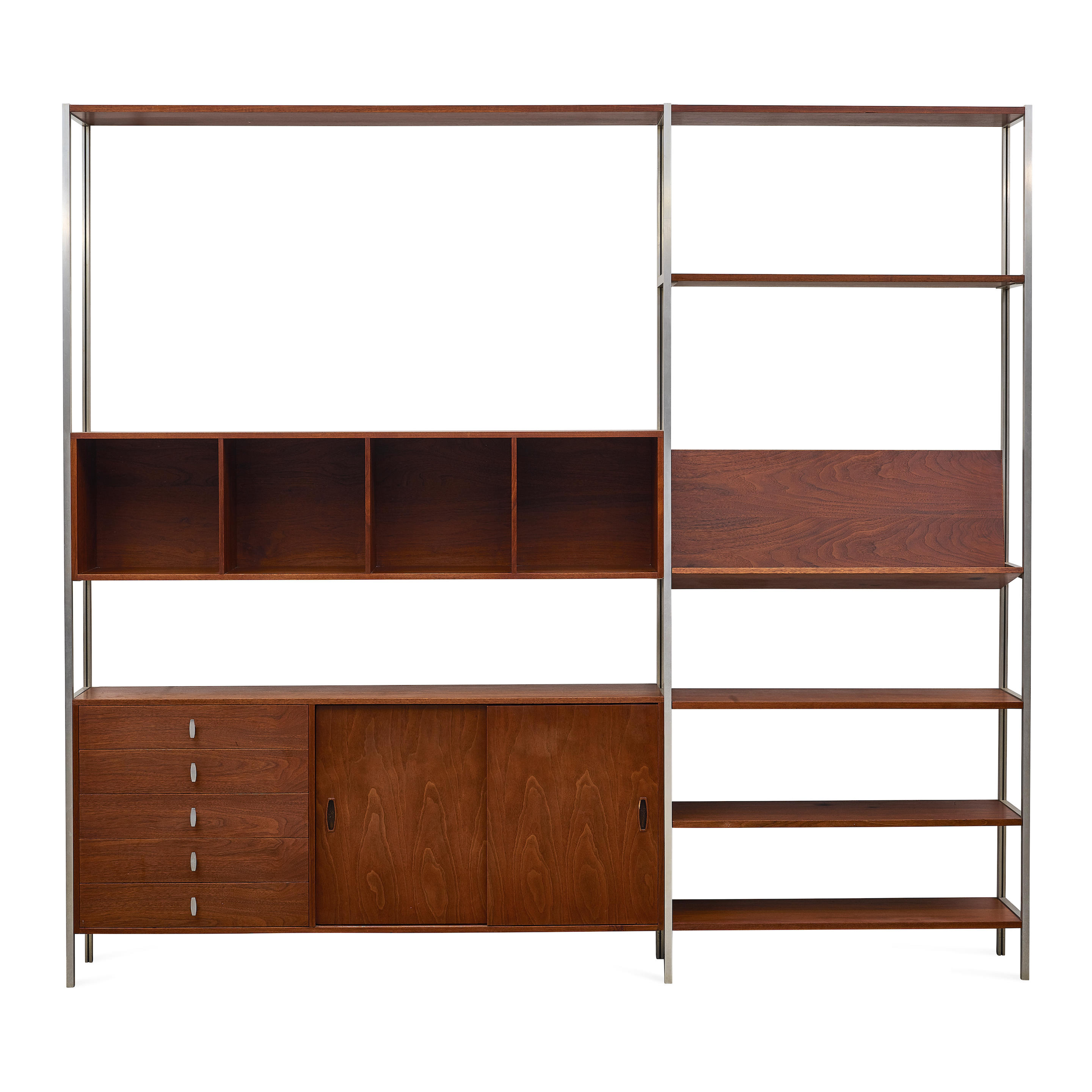 Appraisal: PAUL MCCOBB - Wall Unit s walnut aluminum height in