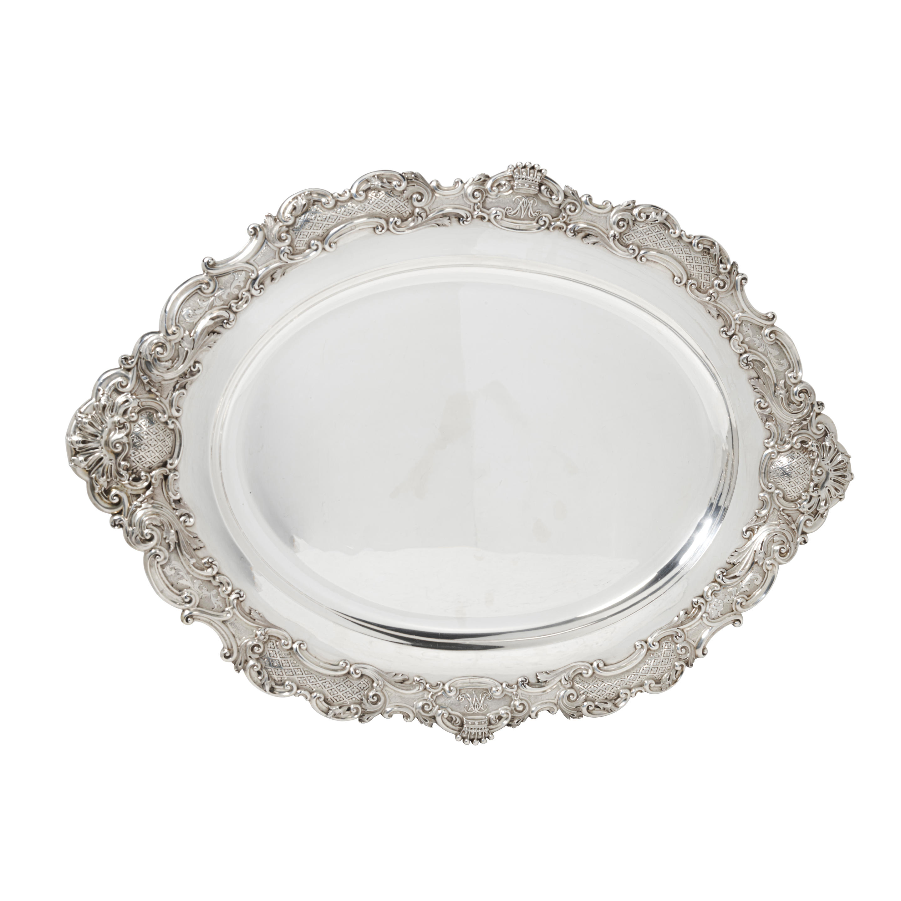 Appraisal: AN ENGLISH SILVER MEAT DISH by Paul Storr London Monogrammed