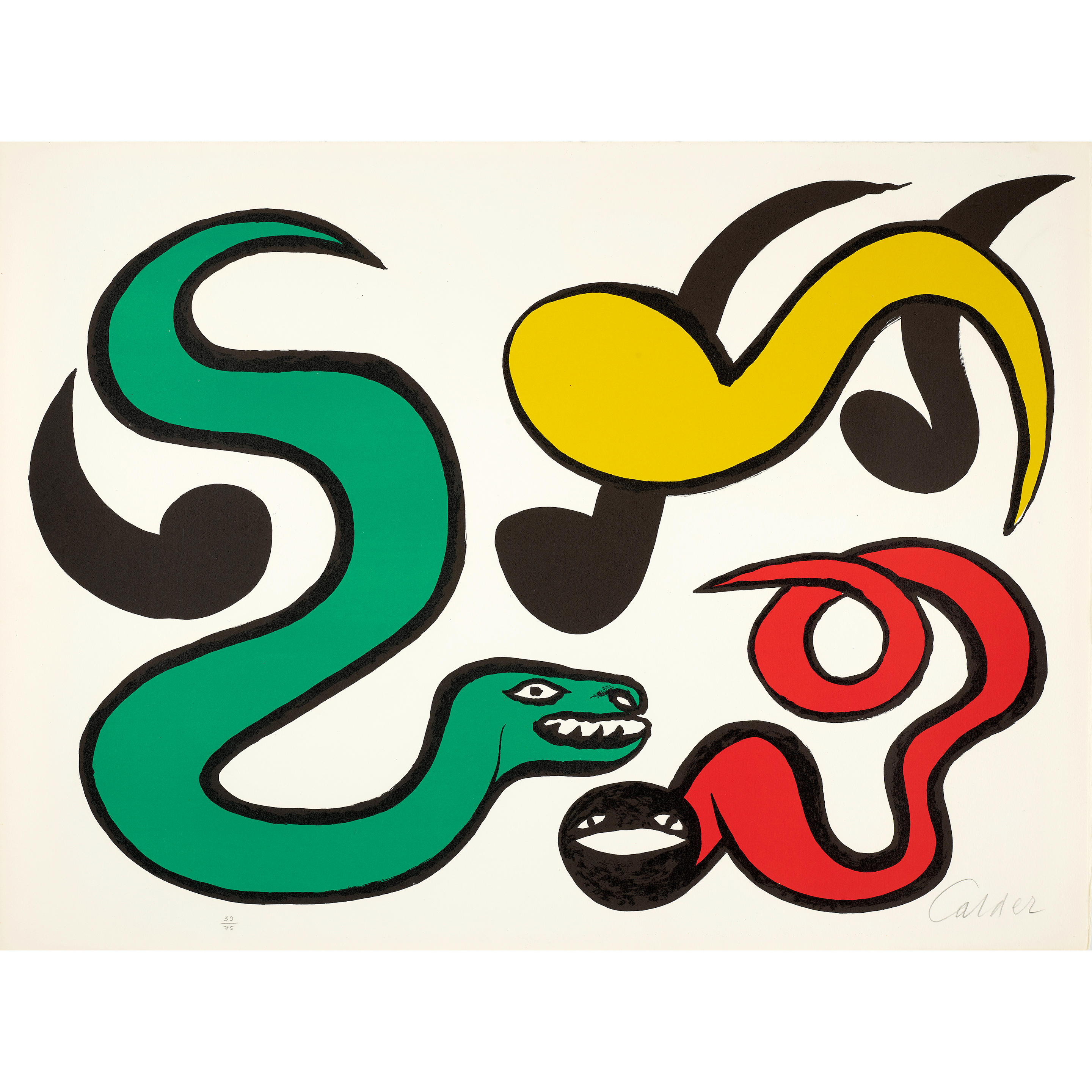 Appraisal: ALEXANDER CALDER - Snakes c Lithograph in colors on wove