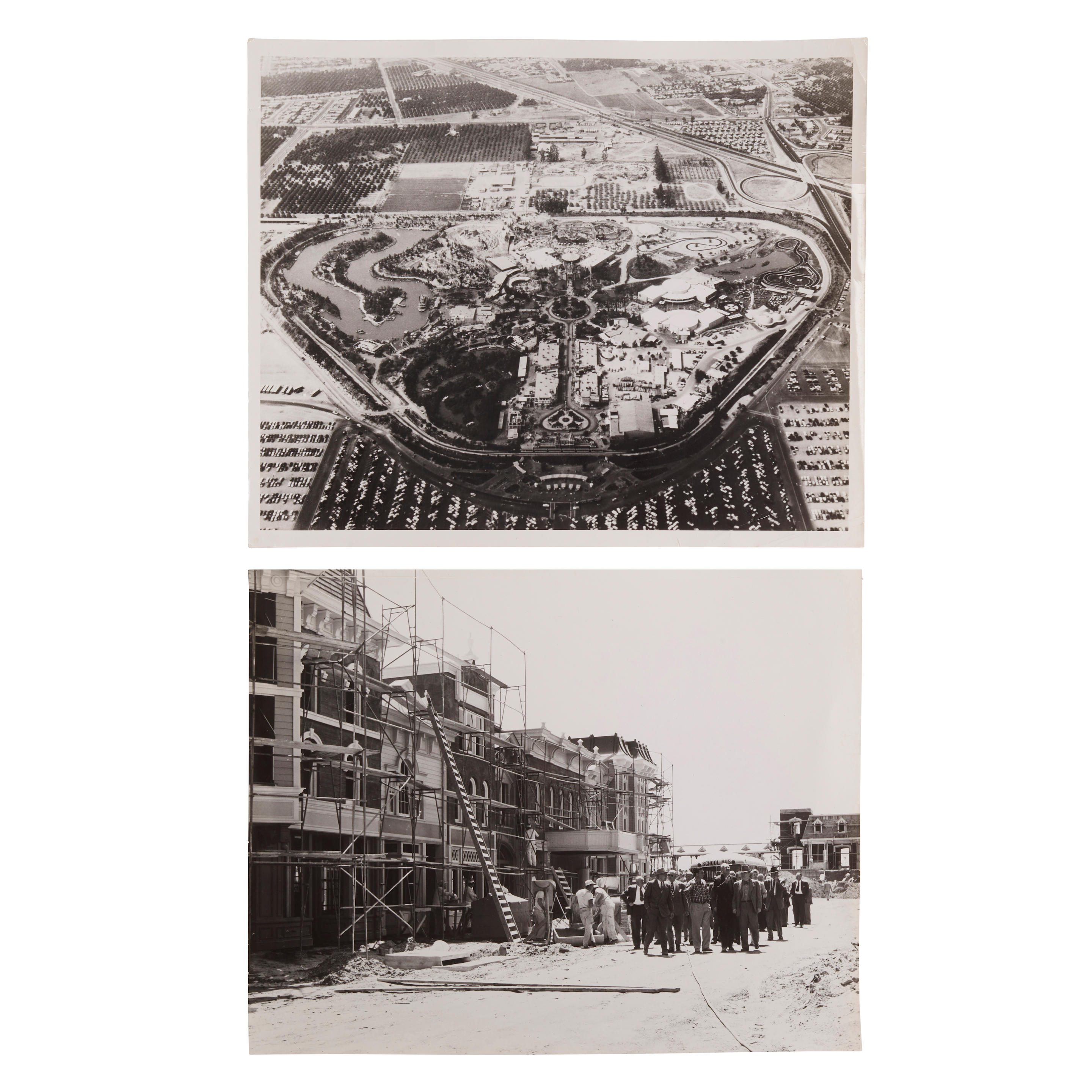 Appraisal: A PAIR OF ORIGINAL PHOTOGRAPHS INCLUDING AN AERIAL VIEW OF