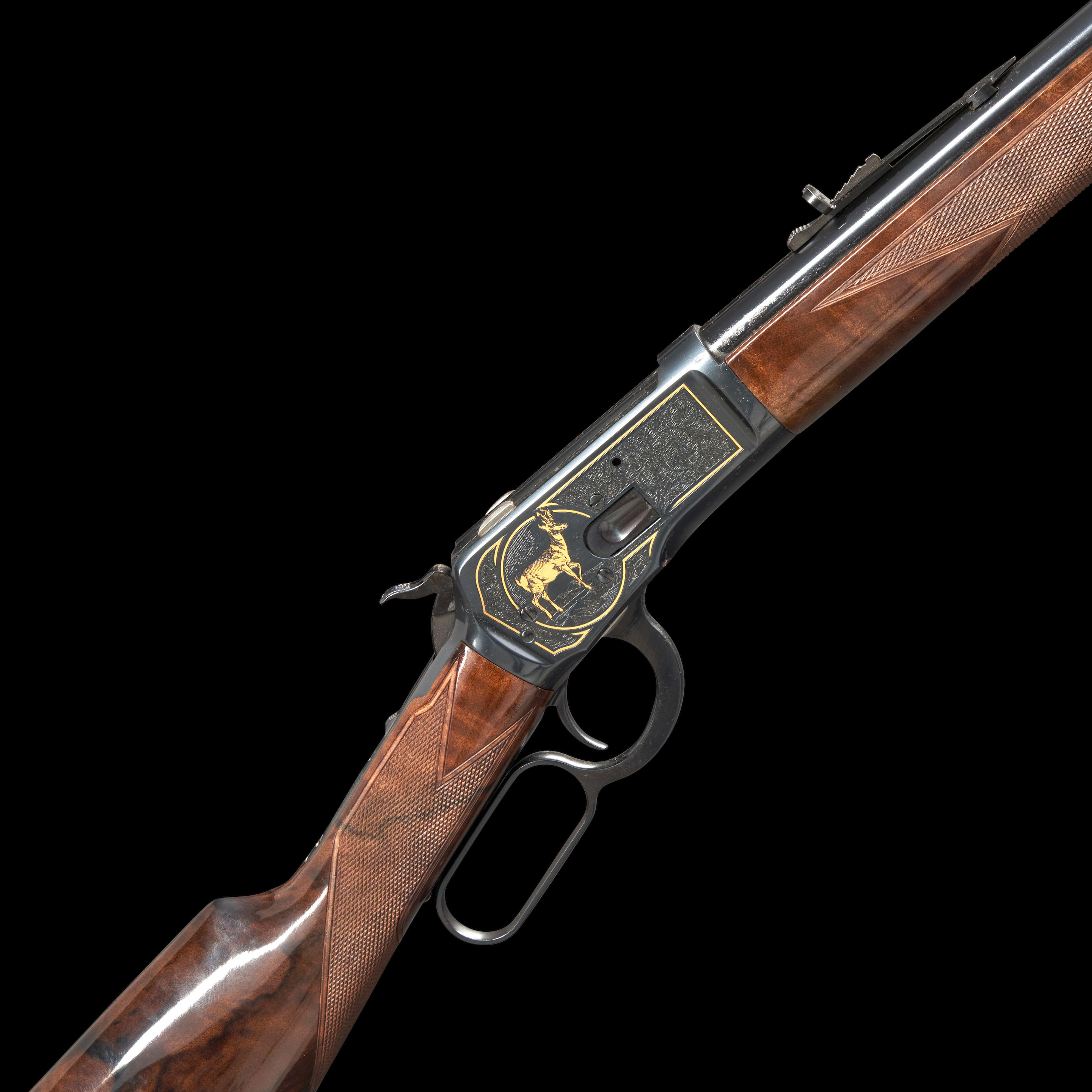 Appraisal: WINCHESTER MODEL HIGH GRADE ENGRAVED AND GOLD INLAID RIFLE WITH