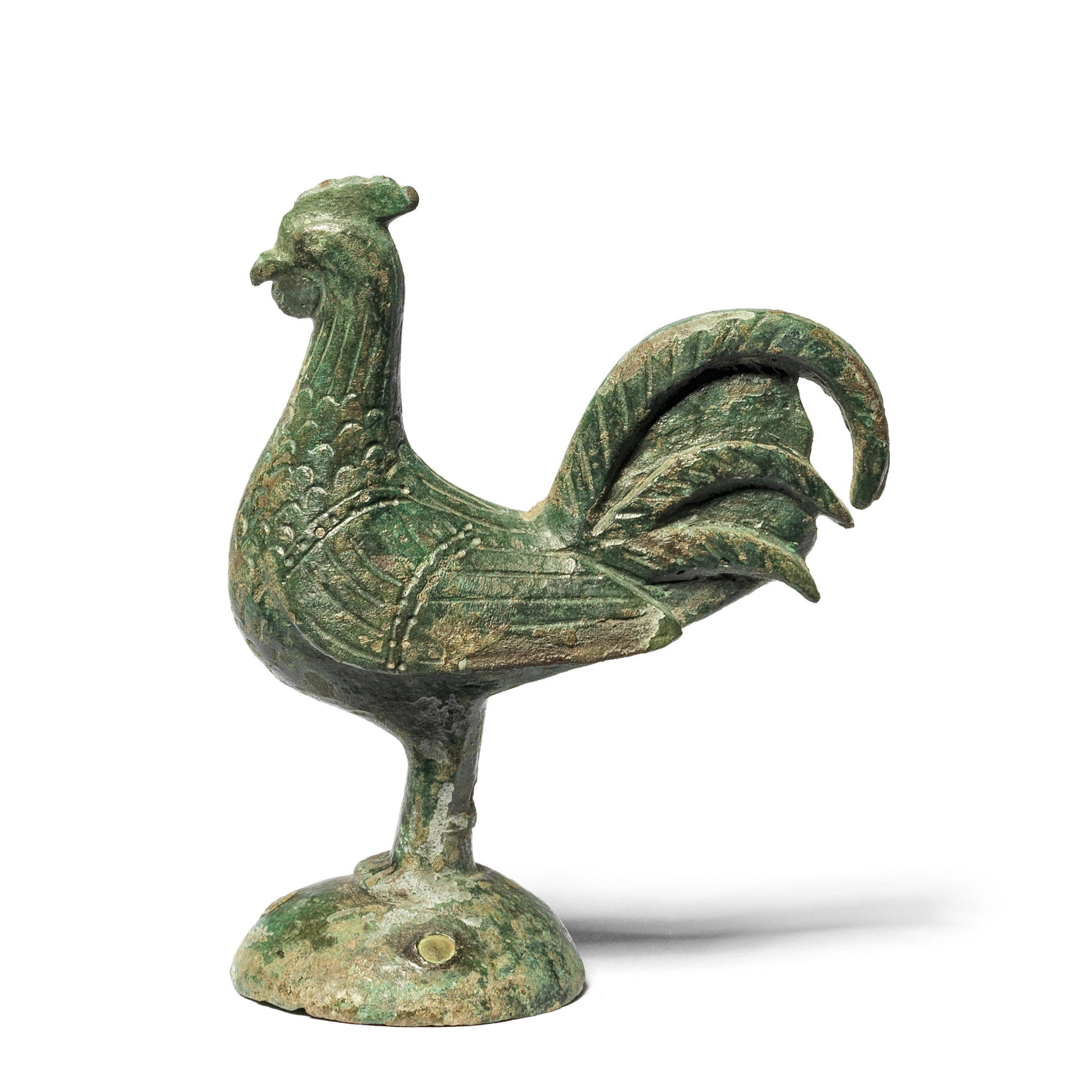 Appraisal: A HELLENISTIC BRONZE COCKEREL A Hellenistic bronze cockerel Circa nd-