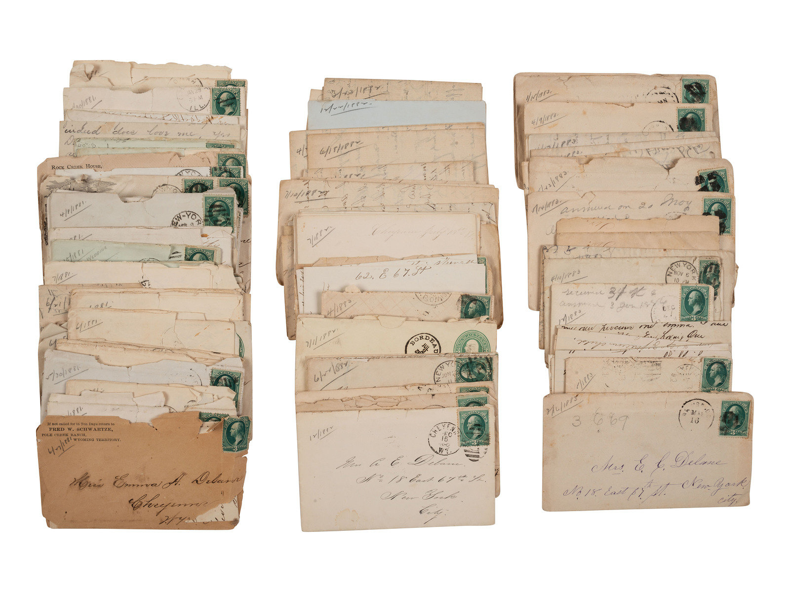 Appraisal: WYOMING TERRITORY Letter archive of Wyoming Stock Growers Association member