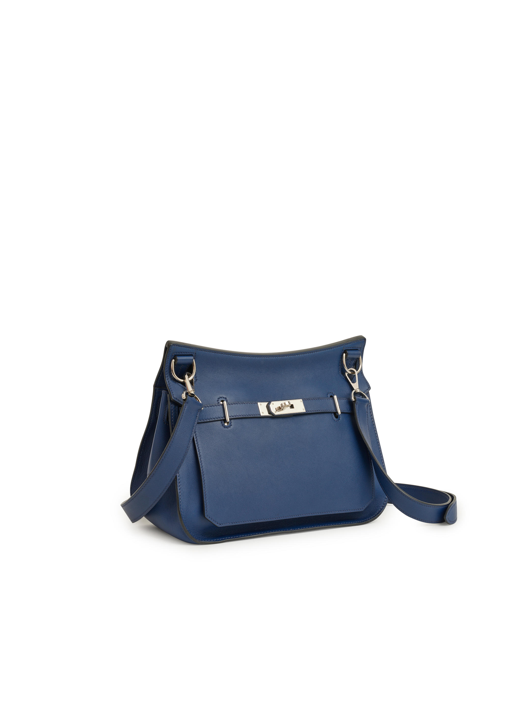 Appraisal: HERM S BLUE SWIFT LEATHER JYPSIERE SHOULDER BAG Dimension W