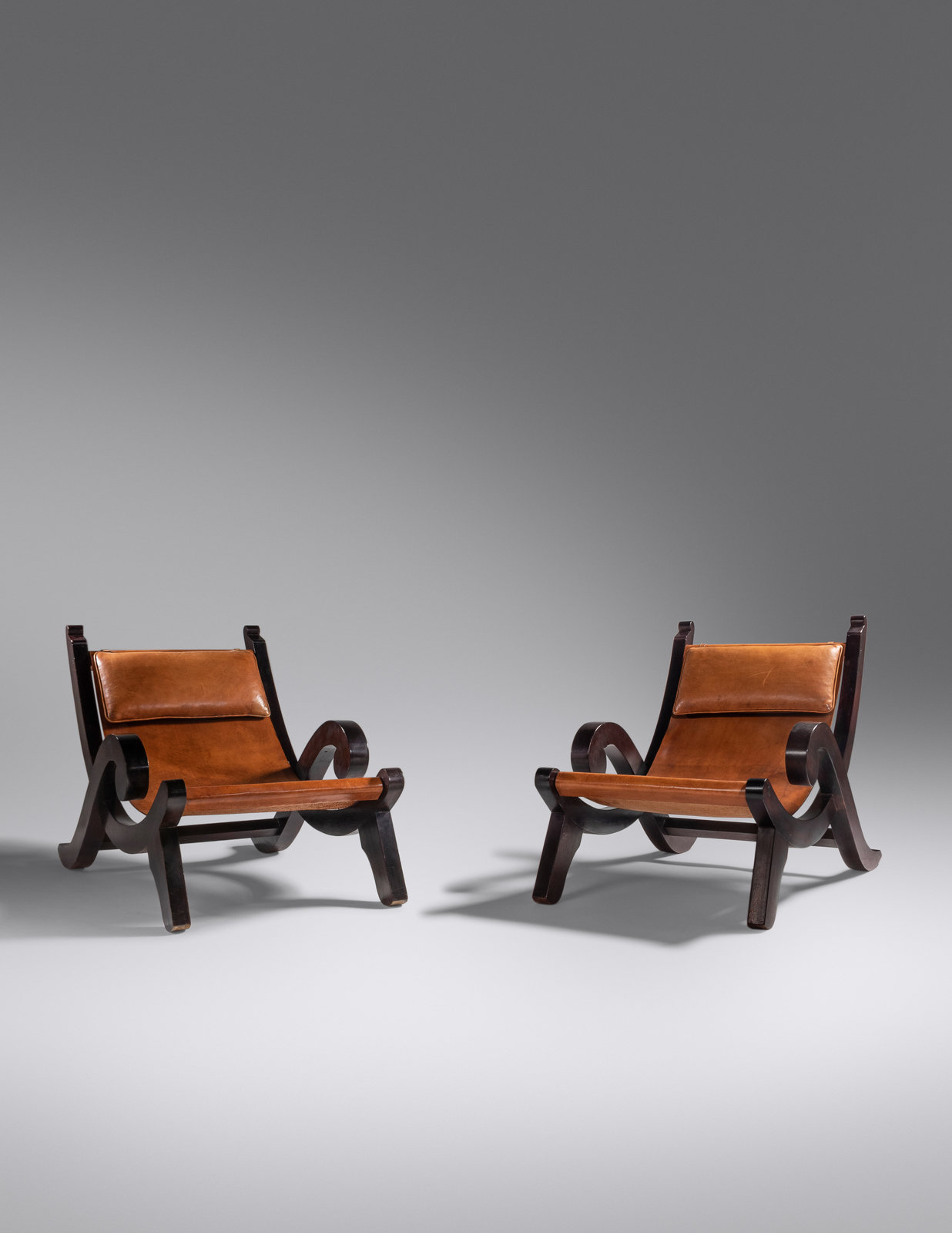 Appraisal: Style of Clara Porset Late th Century Pair of Lounge