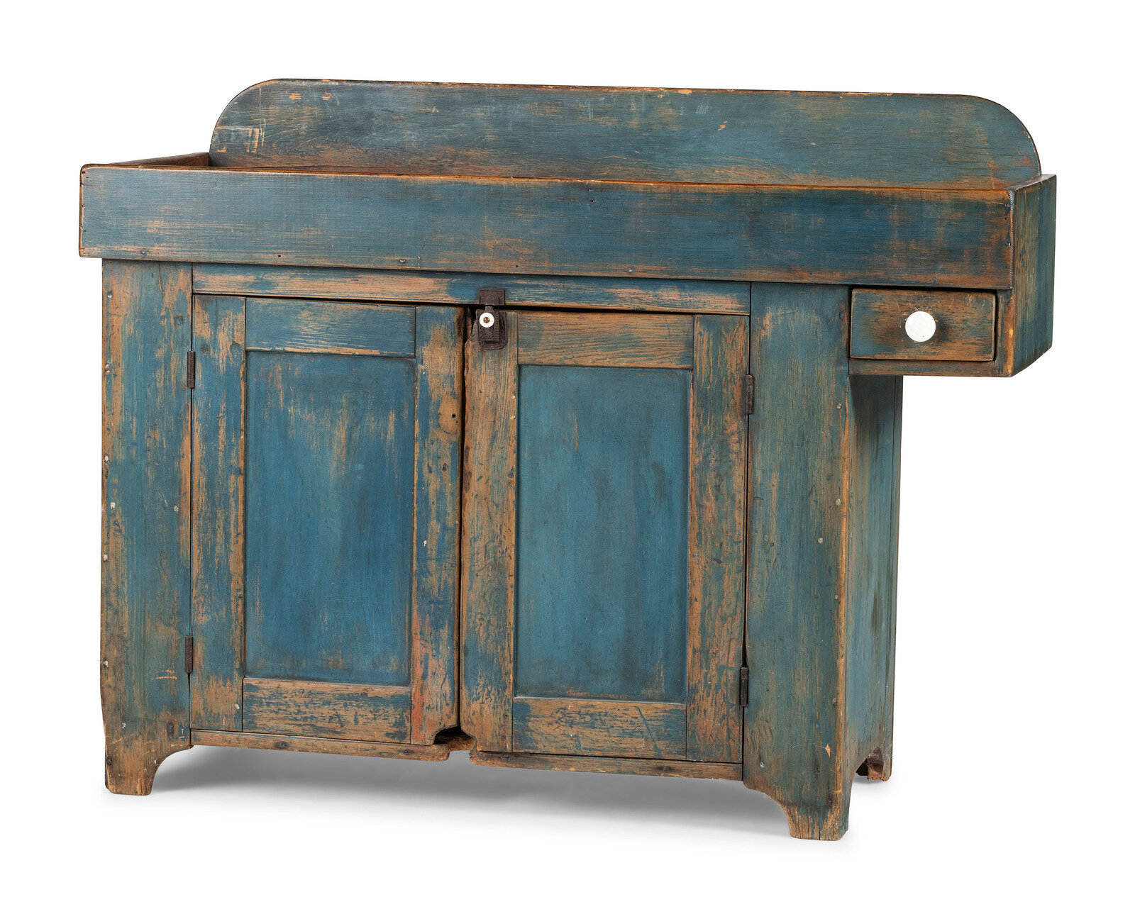 Appraisal: A Country Blue Painted Pine Dry Sink th Century Height