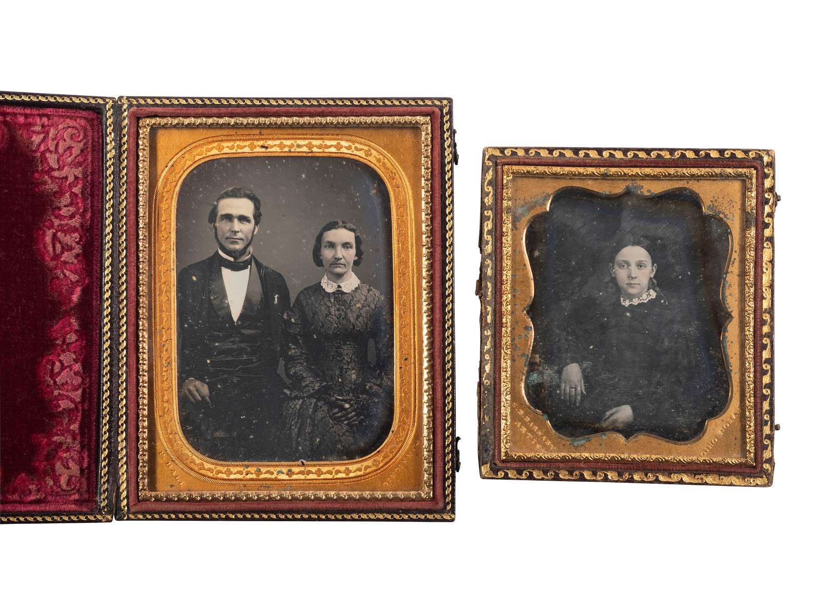 Appraisal: EARLY PHOTOGRAPHY daguerreotypes by Ohio photographers including BALL BARNABY and