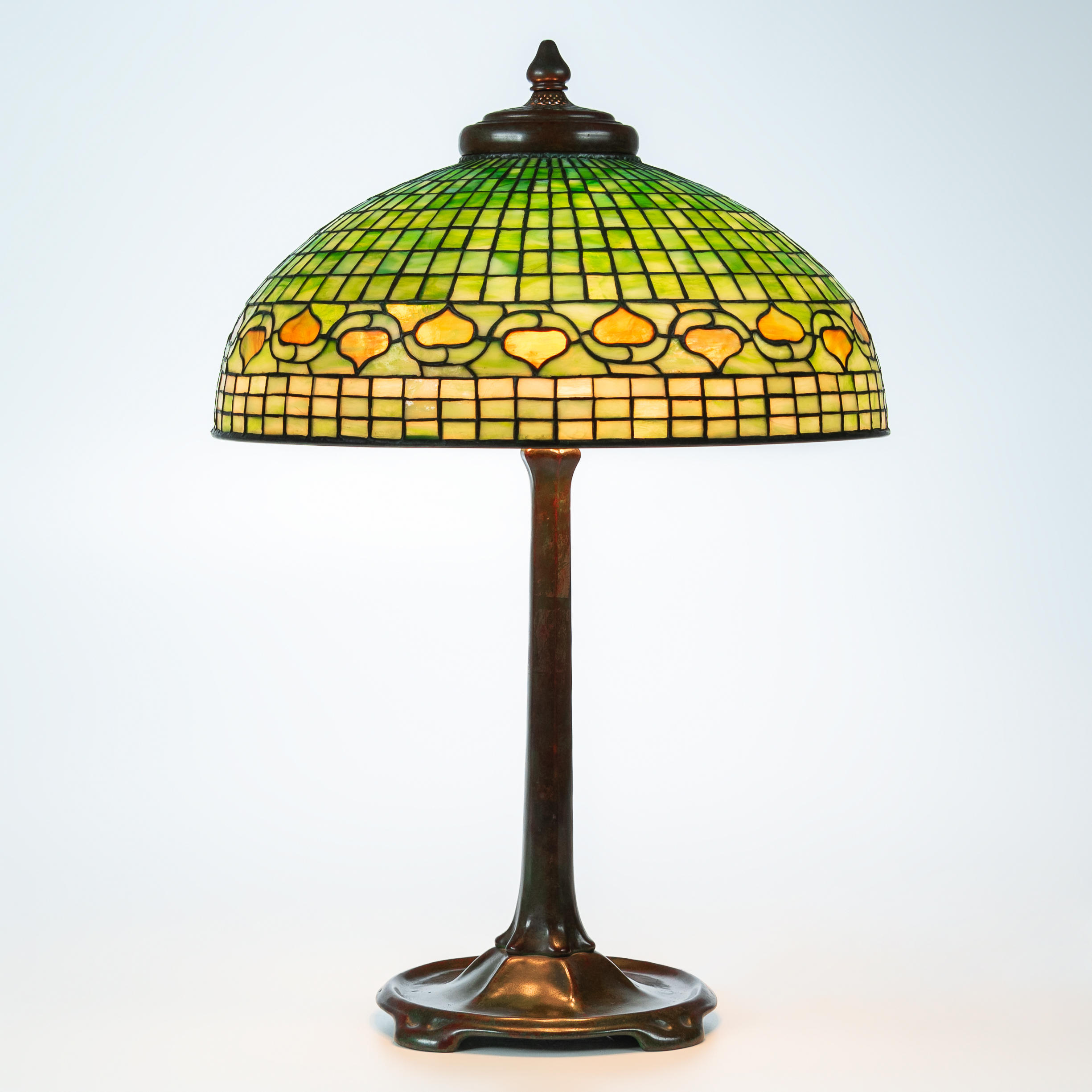 Appraisal: TIFFANY STUDIOS VINE ACORN TABLE LAMP NEW YORK NEW YORK