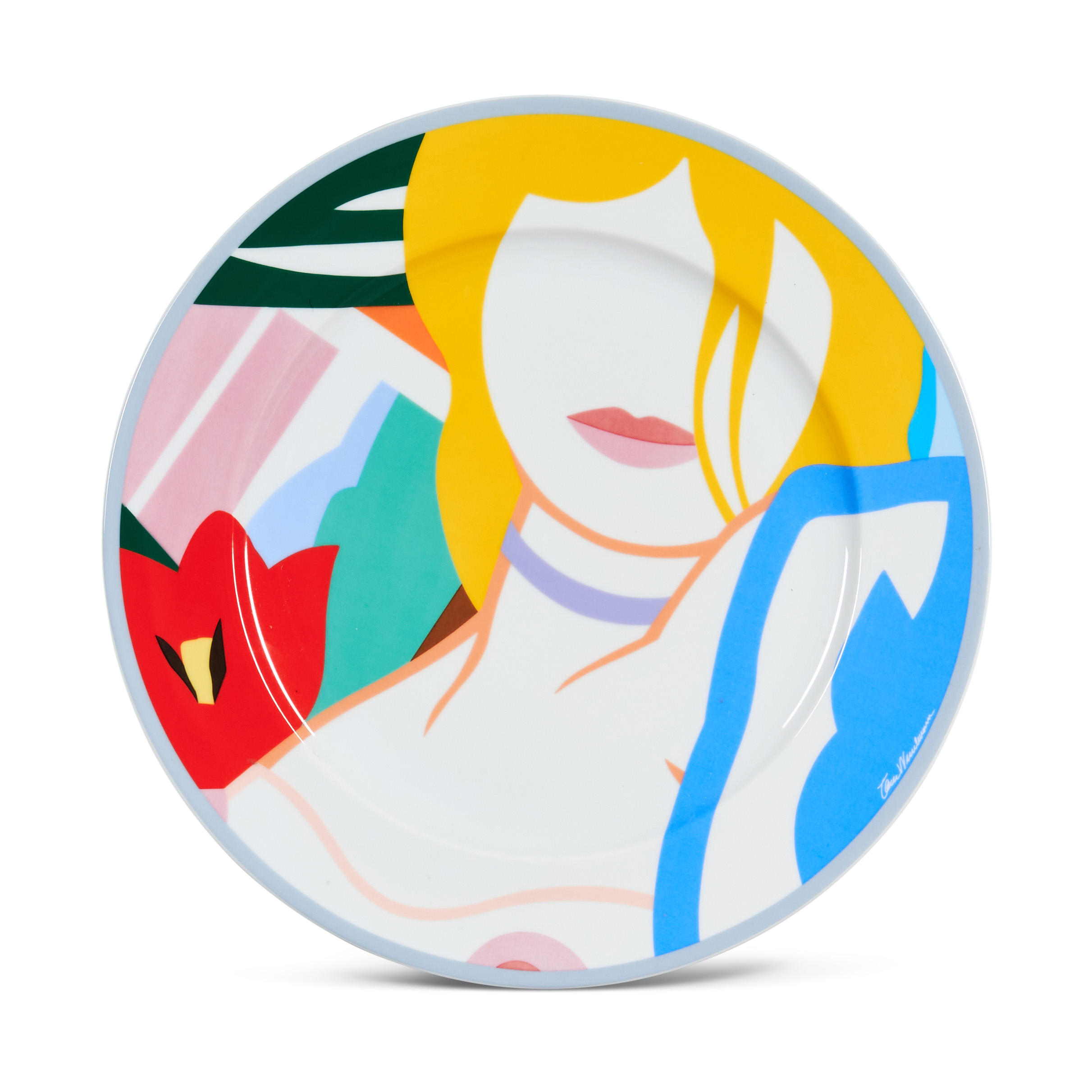 Appraisal: TOM WESSELMANN - Blonde Vivienne plate glazed porcelain plate transfer-printed