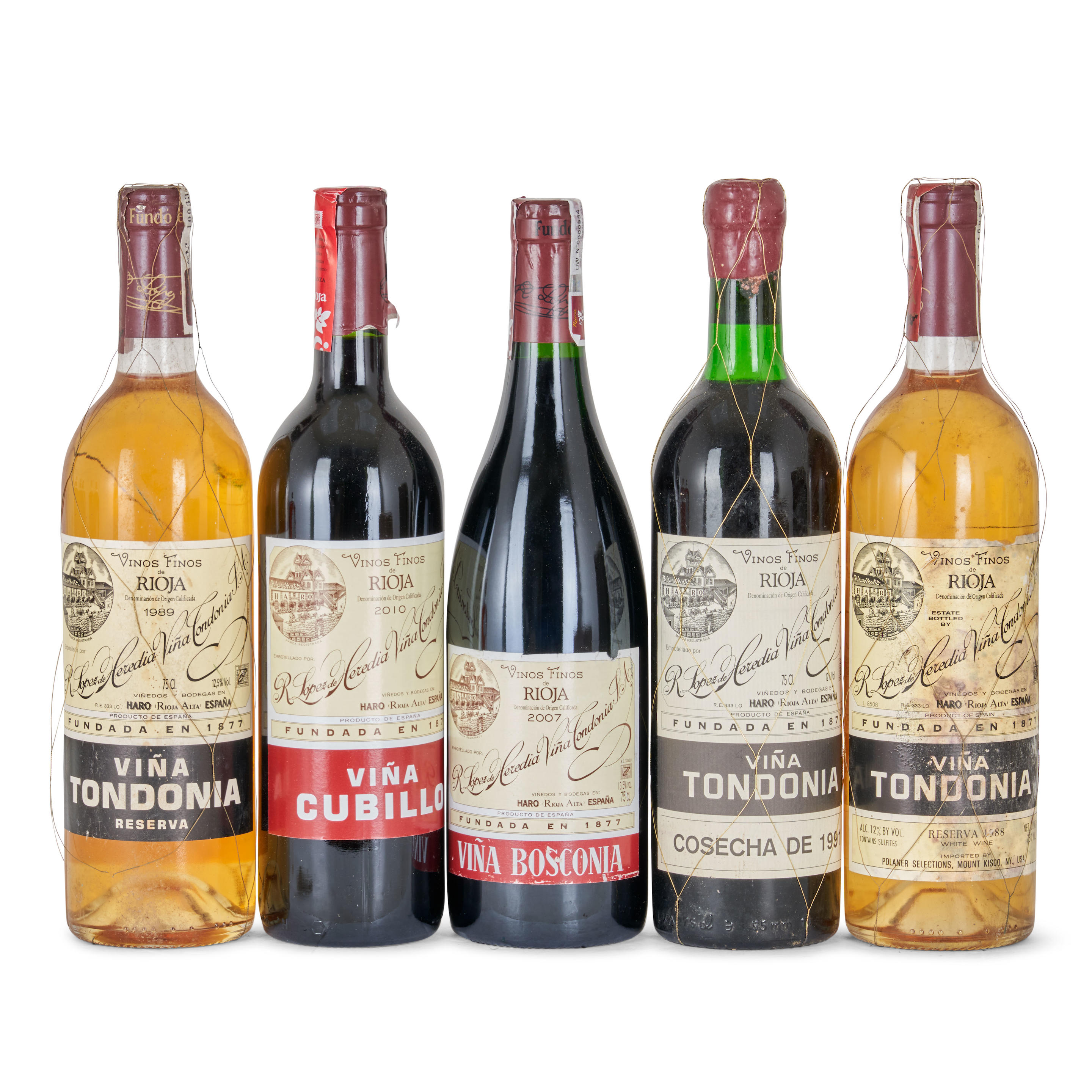 Appraisal: MIXED LOPEZ DE HEREDIA BOTTLES Mixed Lopez de Heredia Spain