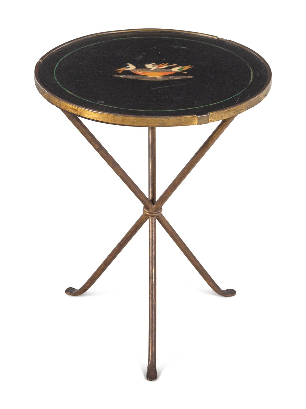 Appraisal: An Italian Pietra Dura-Top Side Table Early th Century Height