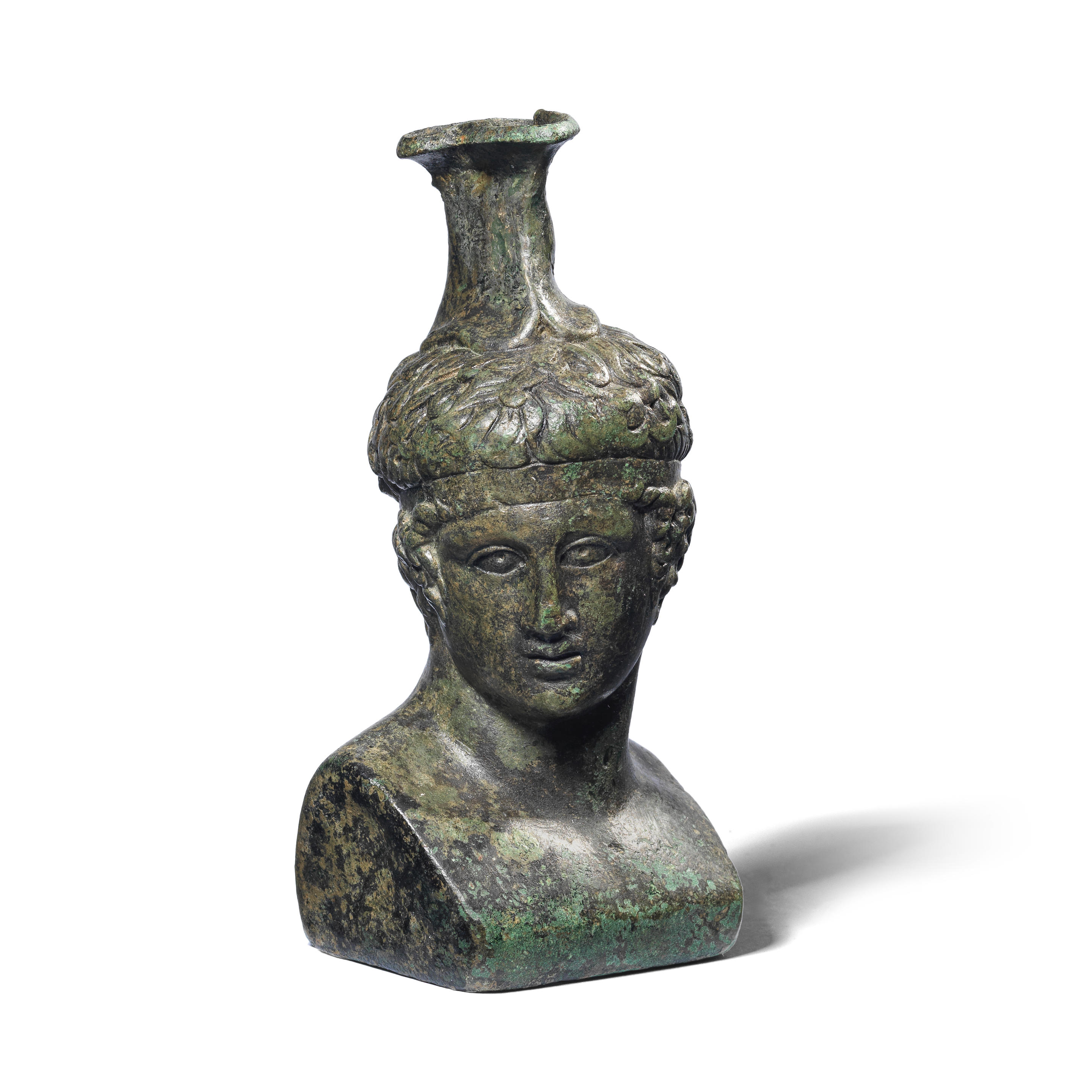 Appraisal: A ROMAN BRONZE BALSAMARIUM IN THE FORM OF A HERM