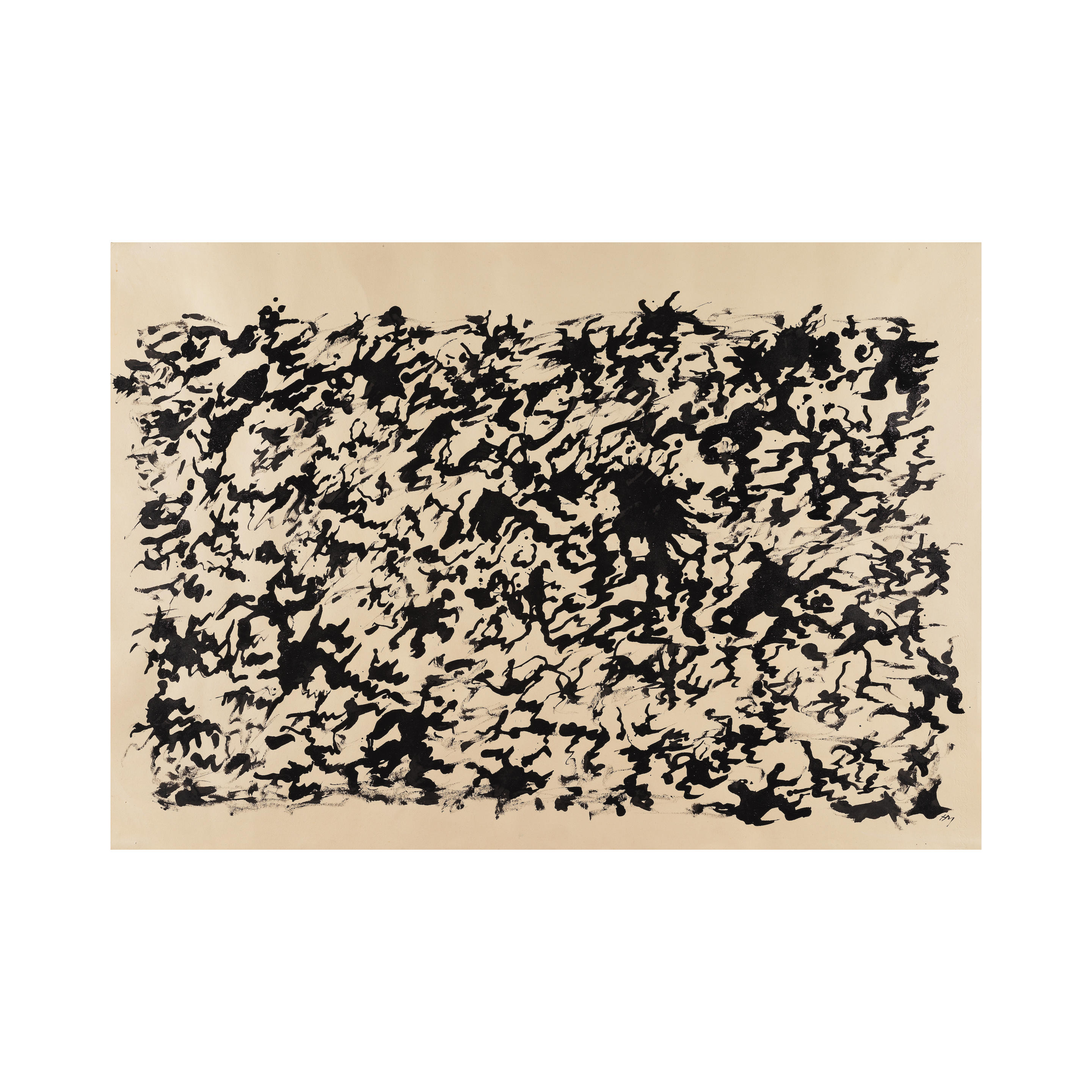 Appraisal: HENRI MICHAUX - Sans titre - monogramm encre de Chine