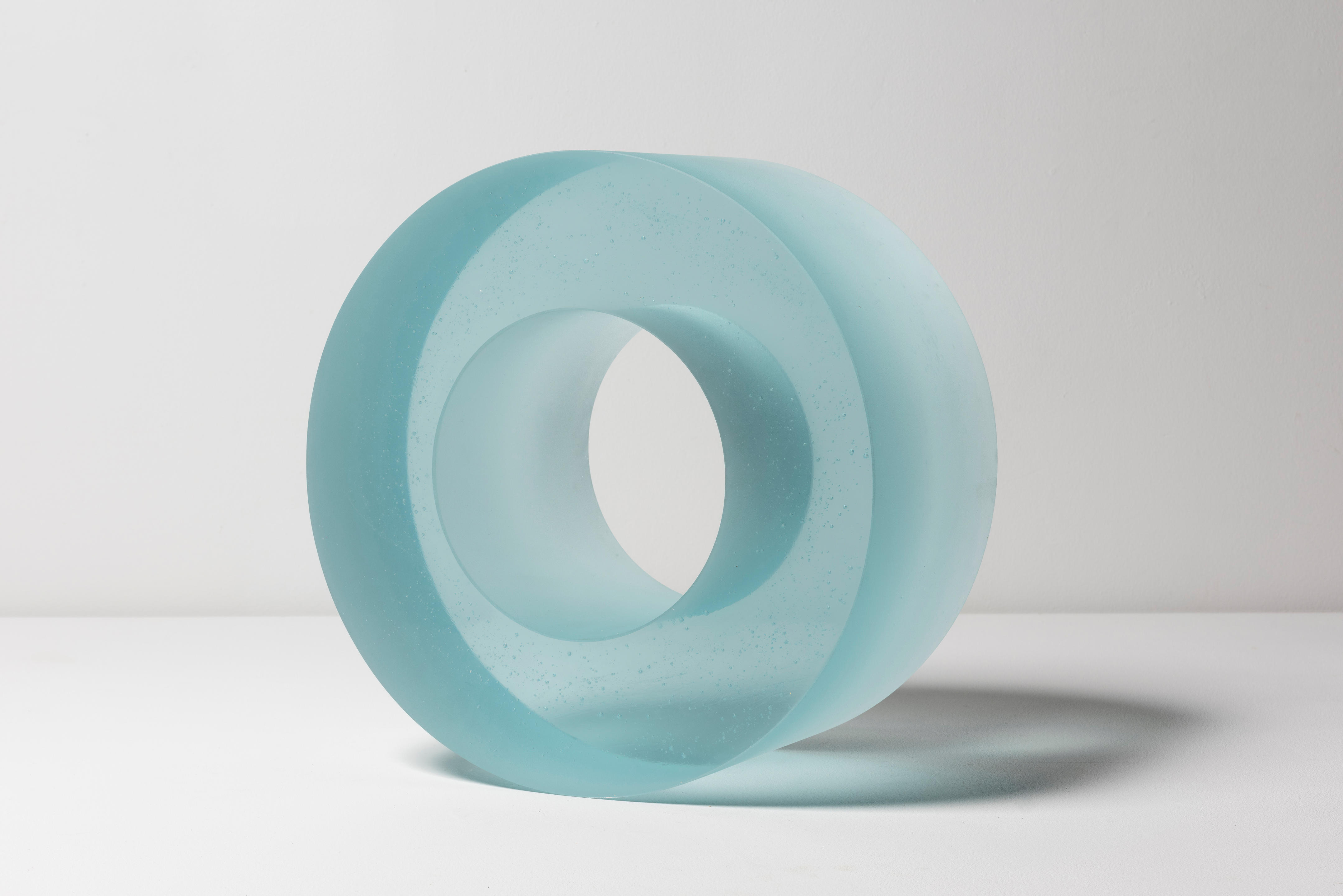 Appraisal: ANN VERONICA JANSSENS BORN Blue Glass Roll Verre coul Edition