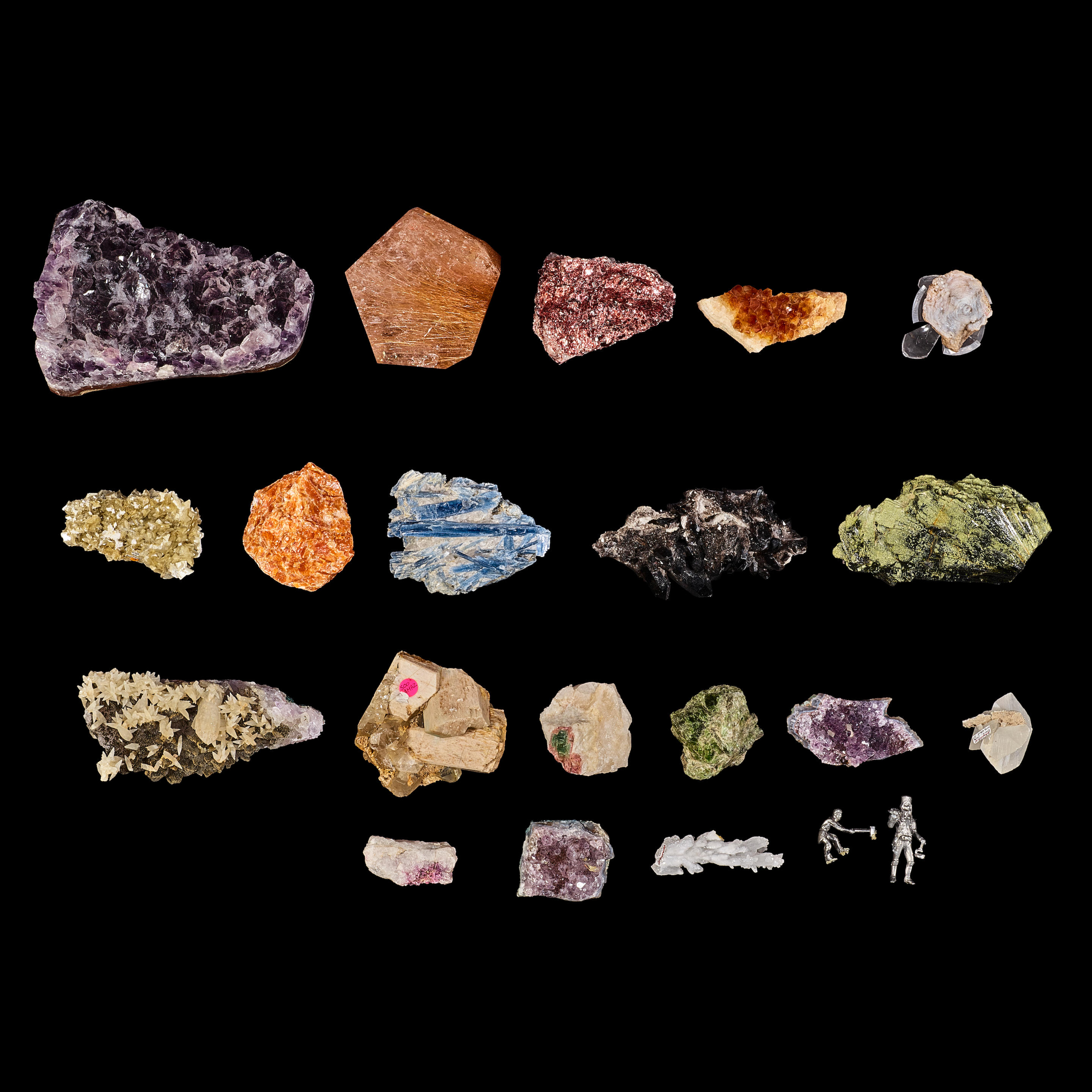 Appraisal: NINETEEN BRAZILIAN MINERALS Including a microcline and quartz a lepidochrosite