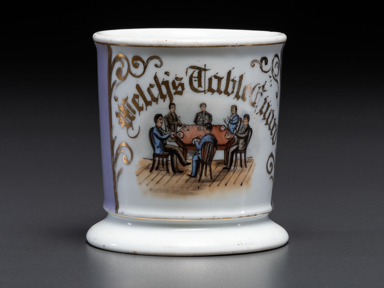 Appraisal: A Porcelain Occupational Shaving Mug for Welch's Table Guard Late