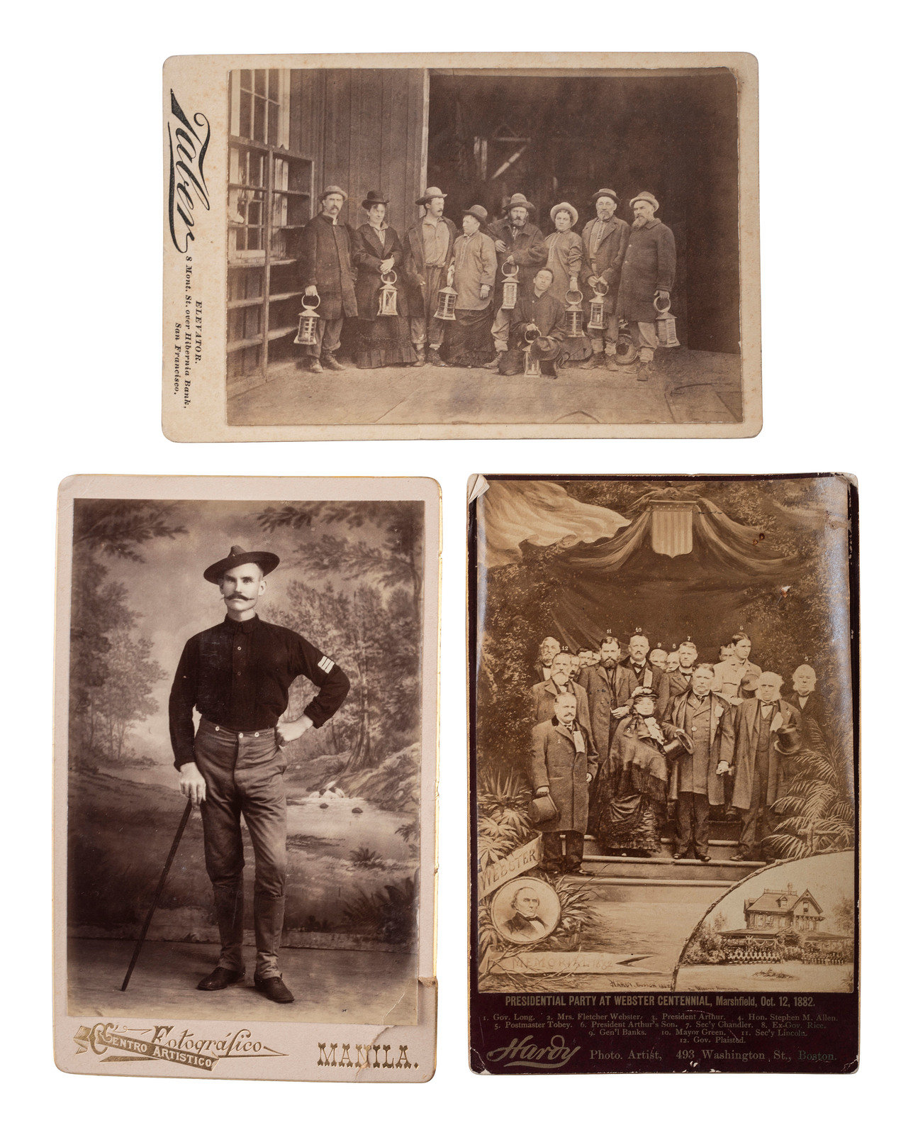 Appraisal: A collection of cabinet cards featuring th century military and