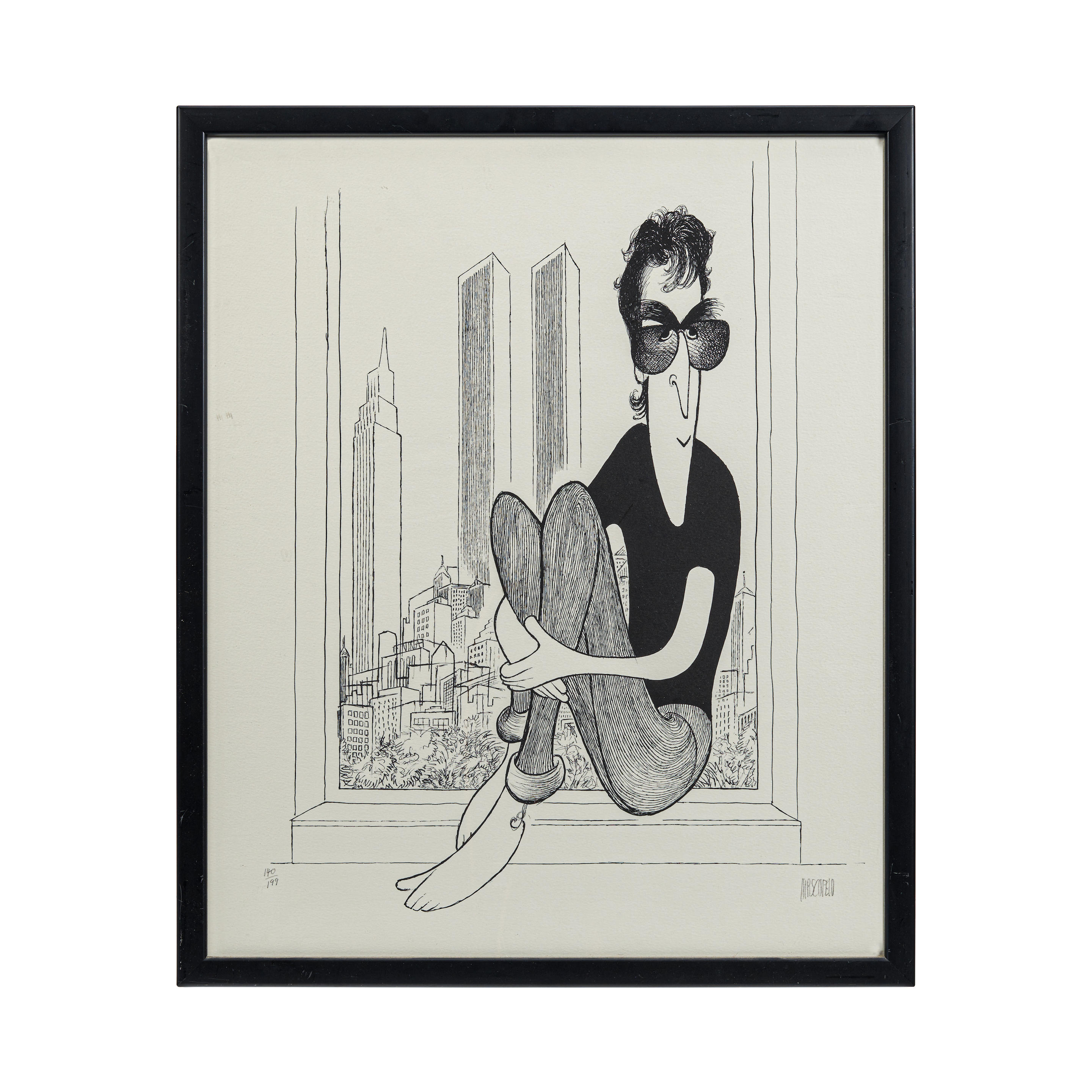 Appraisal: AL HIRSCHFELD - JOHN LENNON John Lennon Lithograph on paper