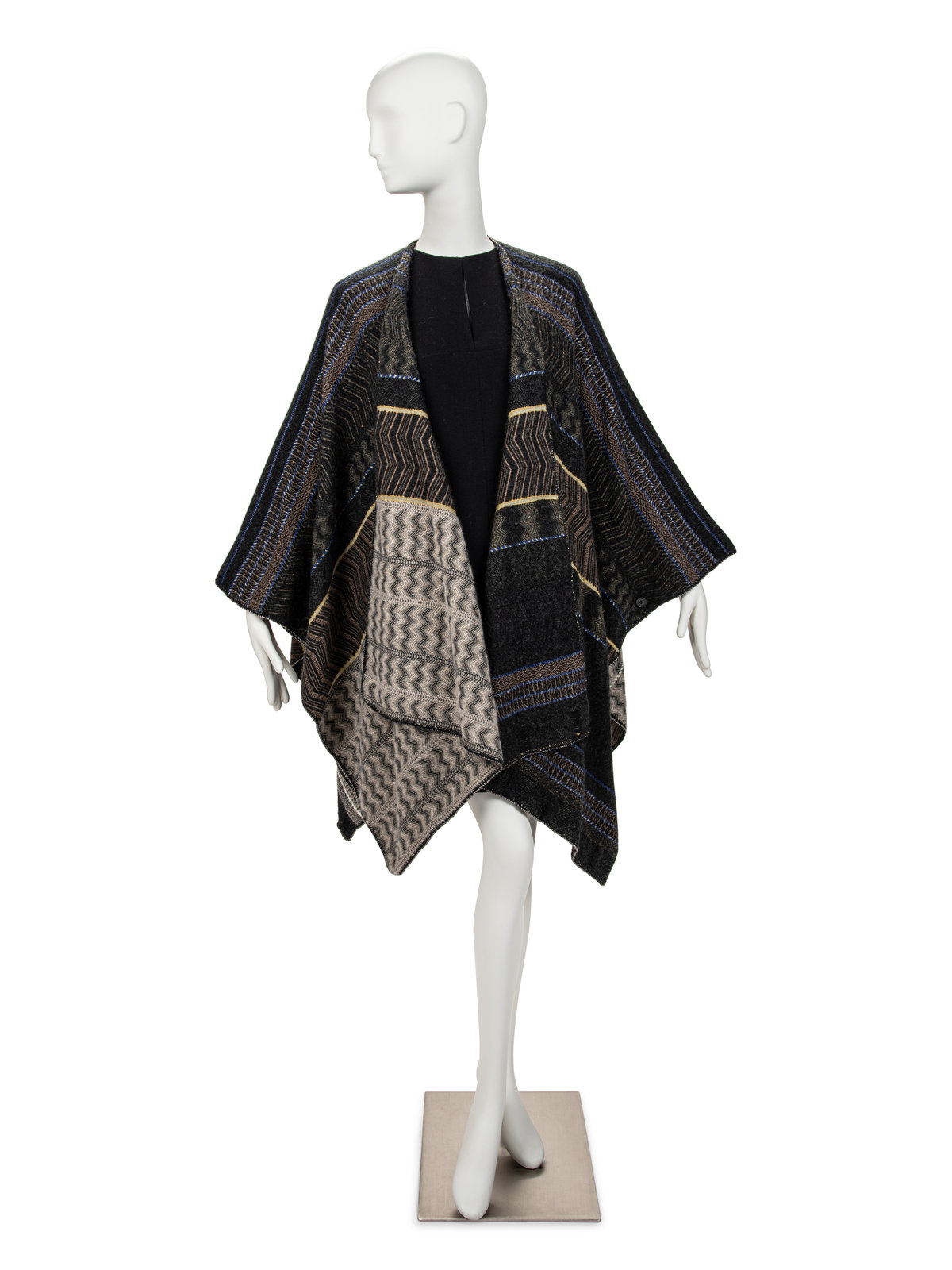 Appraisal: Etro Knit Poncho Multicolored cashmere silk blend knit poncho with