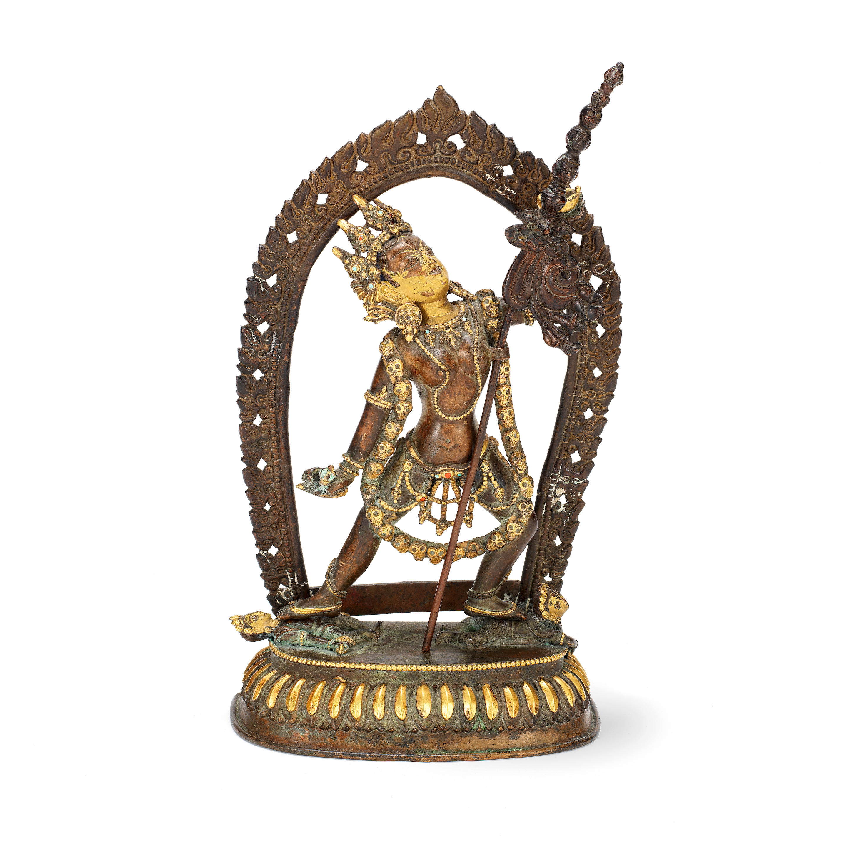 Appraisal: A LARGE GILT COPPER ALLOY FIGURE OF NARO DAKINI Tibet