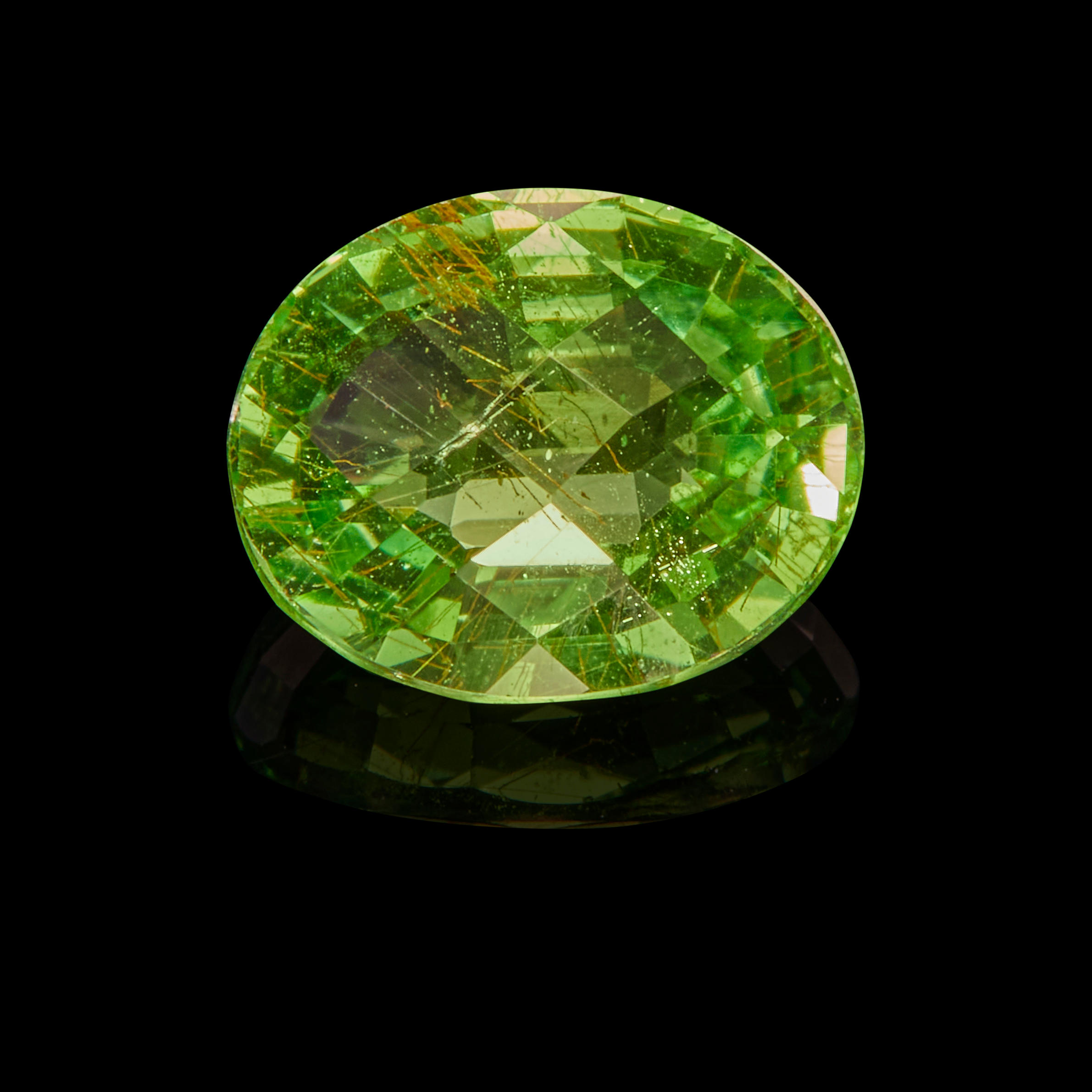 Appraisal: TSAVORITE GARNET kenya This pretty oval-shaped rose-cut tsavorite garnet is