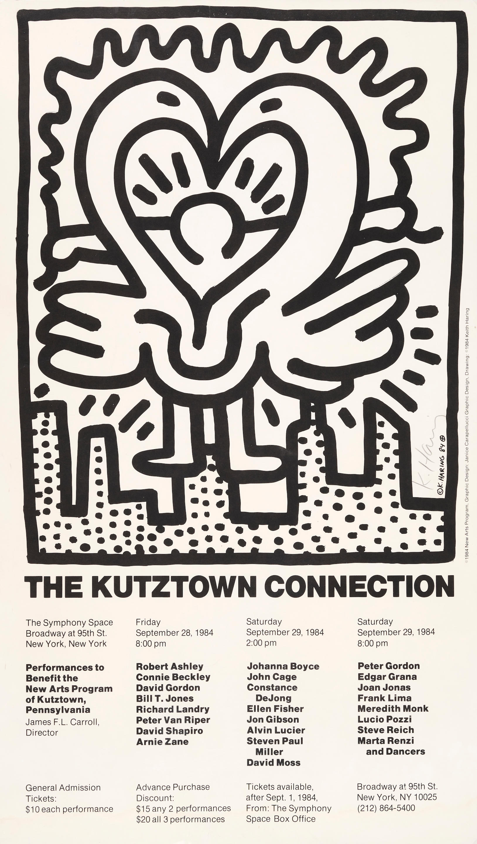 Appraisal: KEITH HARING - Kutztown Connection S rigraphie en noir sur