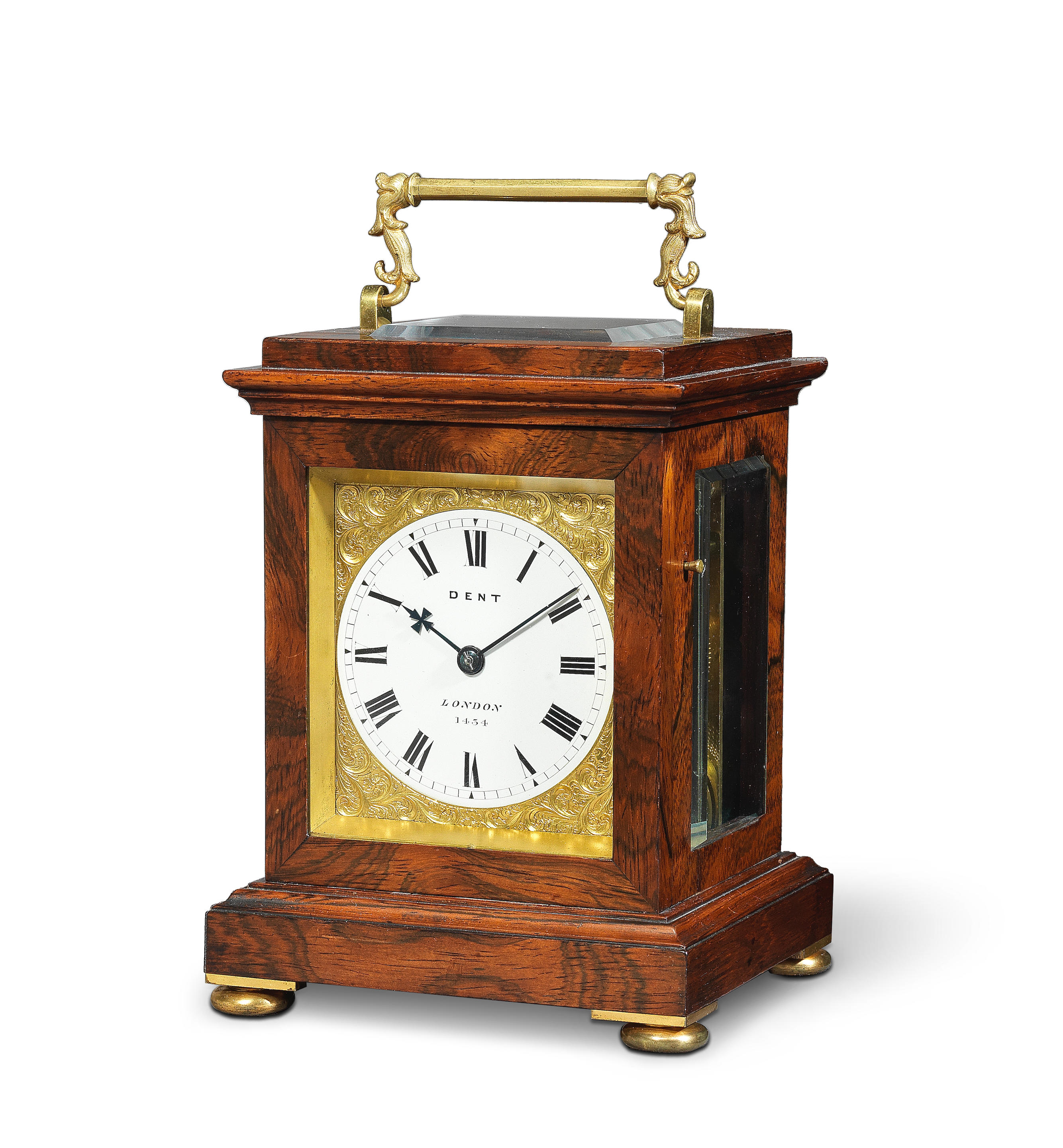 Appraisal: A GOOD MID TH CENTURY ROSEWOOD BELL-STRIKING TRAVEL CLOCK WITH