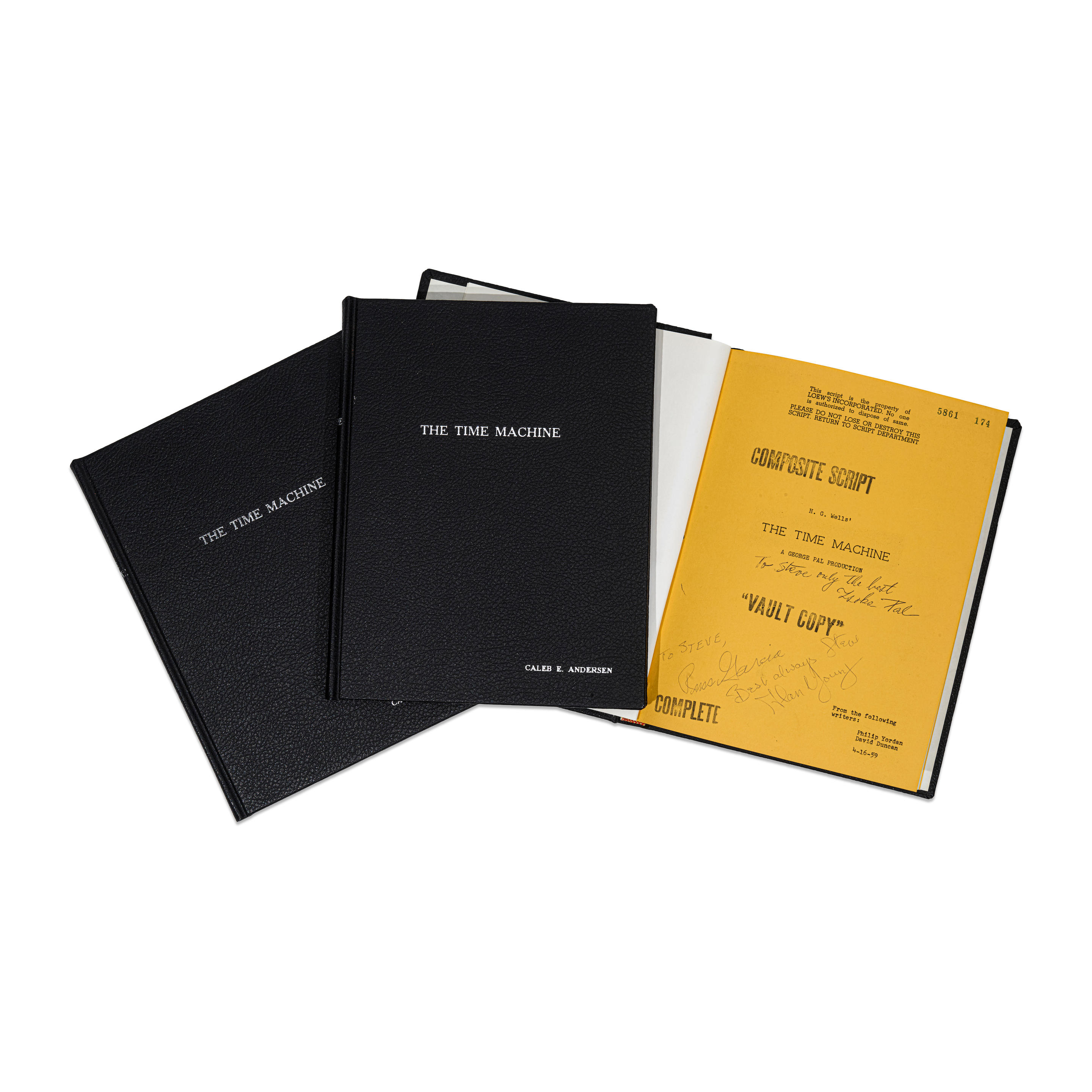 Appraisal: COLLECTION OF FIVE SCRIPTS BOOK-BOUND IN THREE EDITIONS WITH ONE