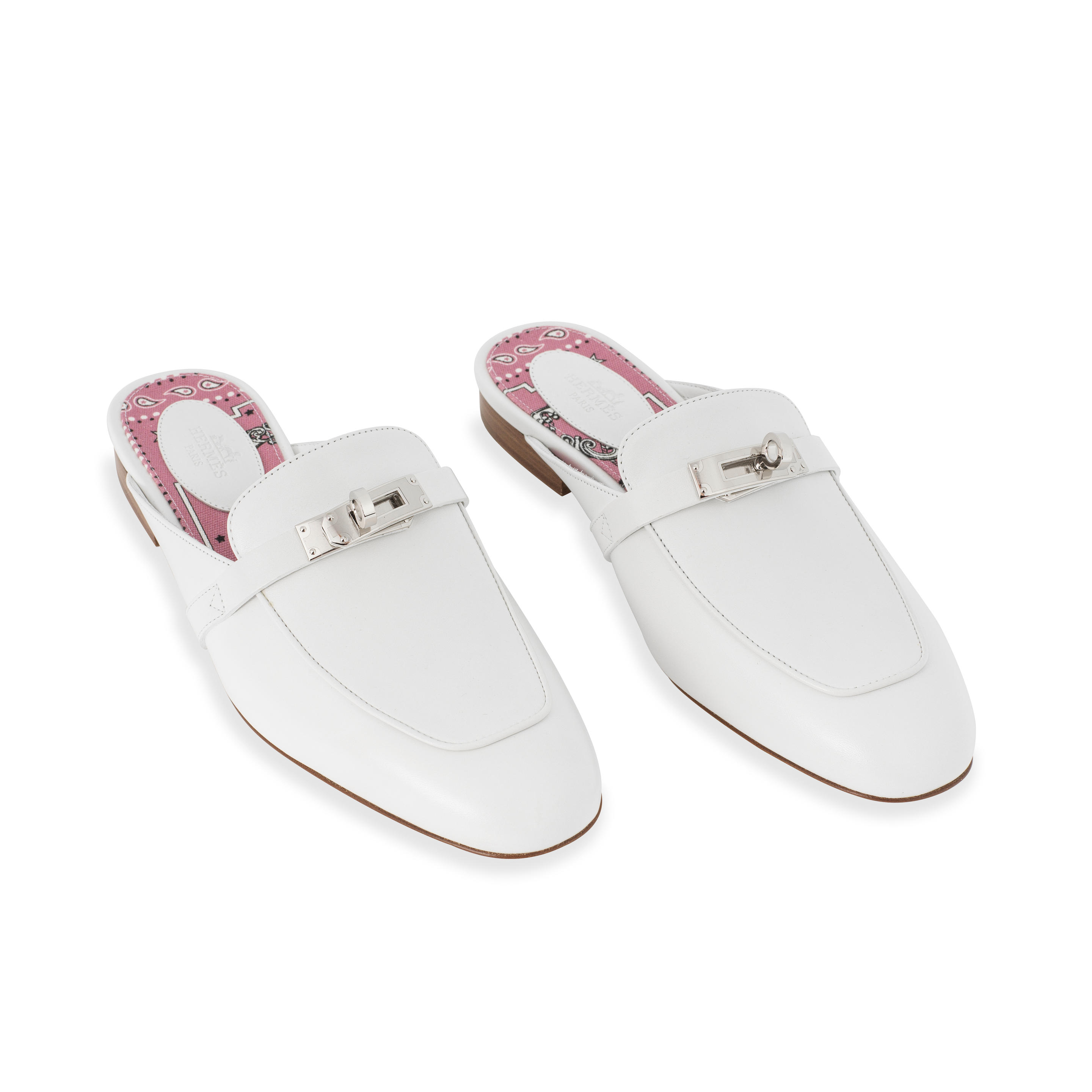 Appraisal: HERM S A PAIR OF WHITE OZ MULES Palladium Kelly