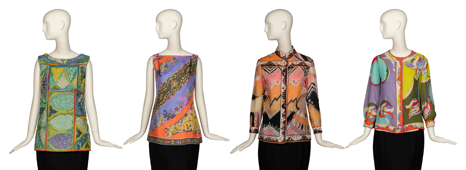 Appraisal: Four Emilio Pucci Tops s The Prince of Prints Emilio