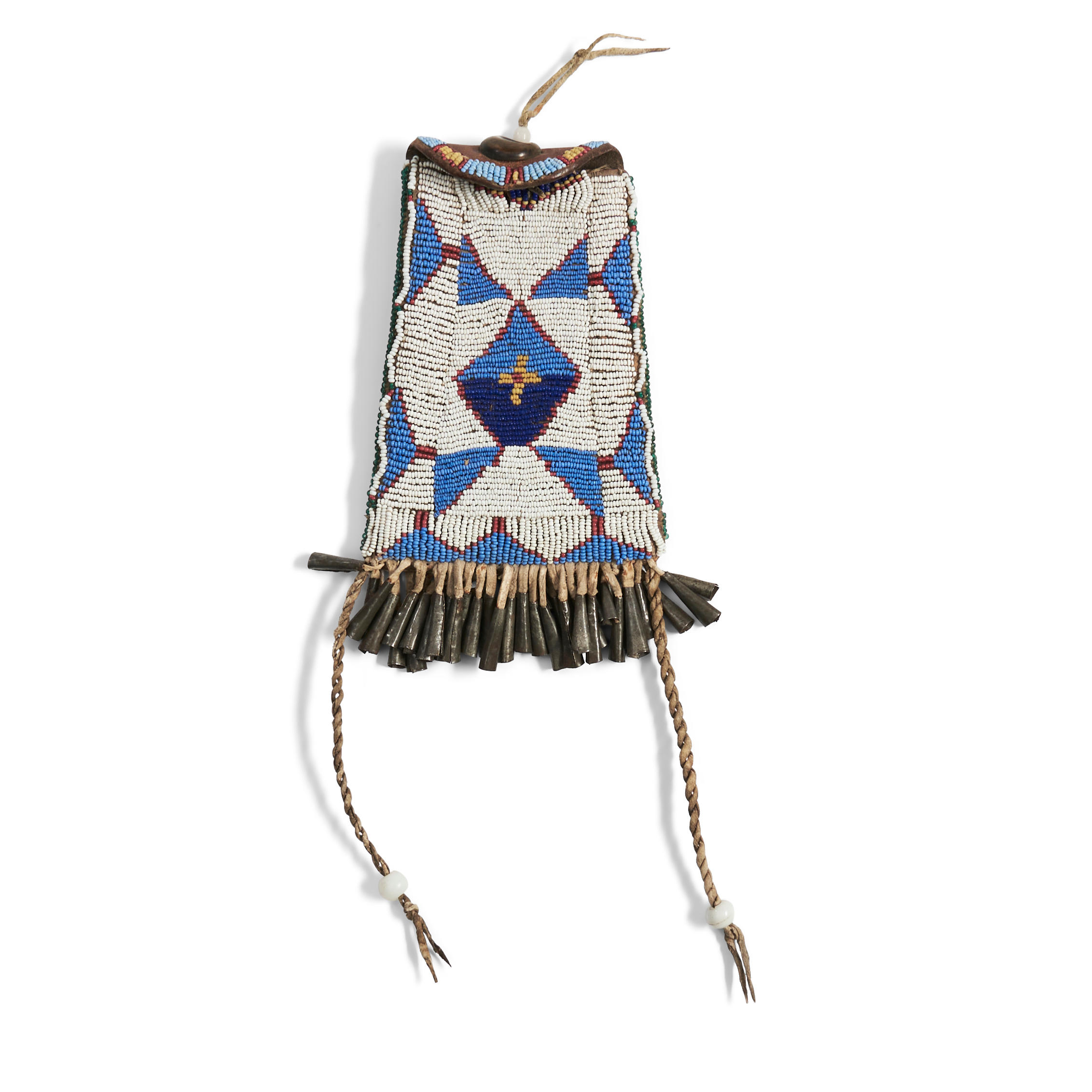 Appraisal: A CENTRAL PLAINS BEADED HIDE STRIKE-A-LITE Fourth quarter th century